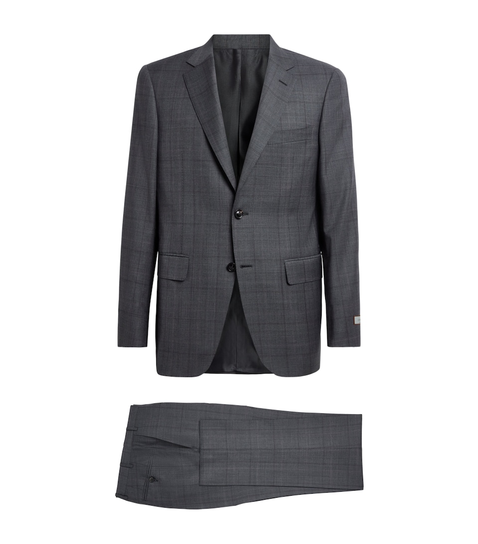 Canali Mens Super 150’s Wool Check 2-Piece Suit Multi