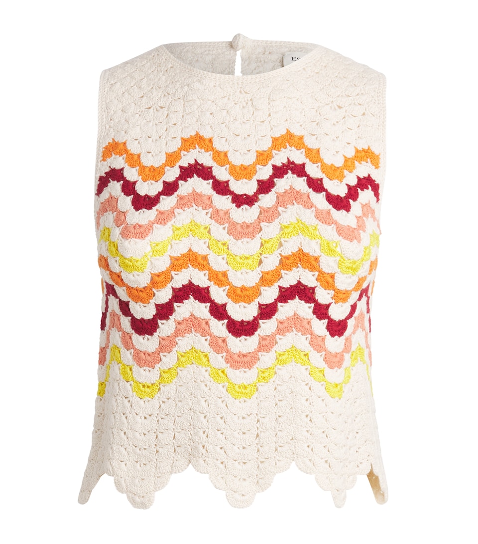 ESCVDO Womens Cotton Crochet Cuenca Tank Top