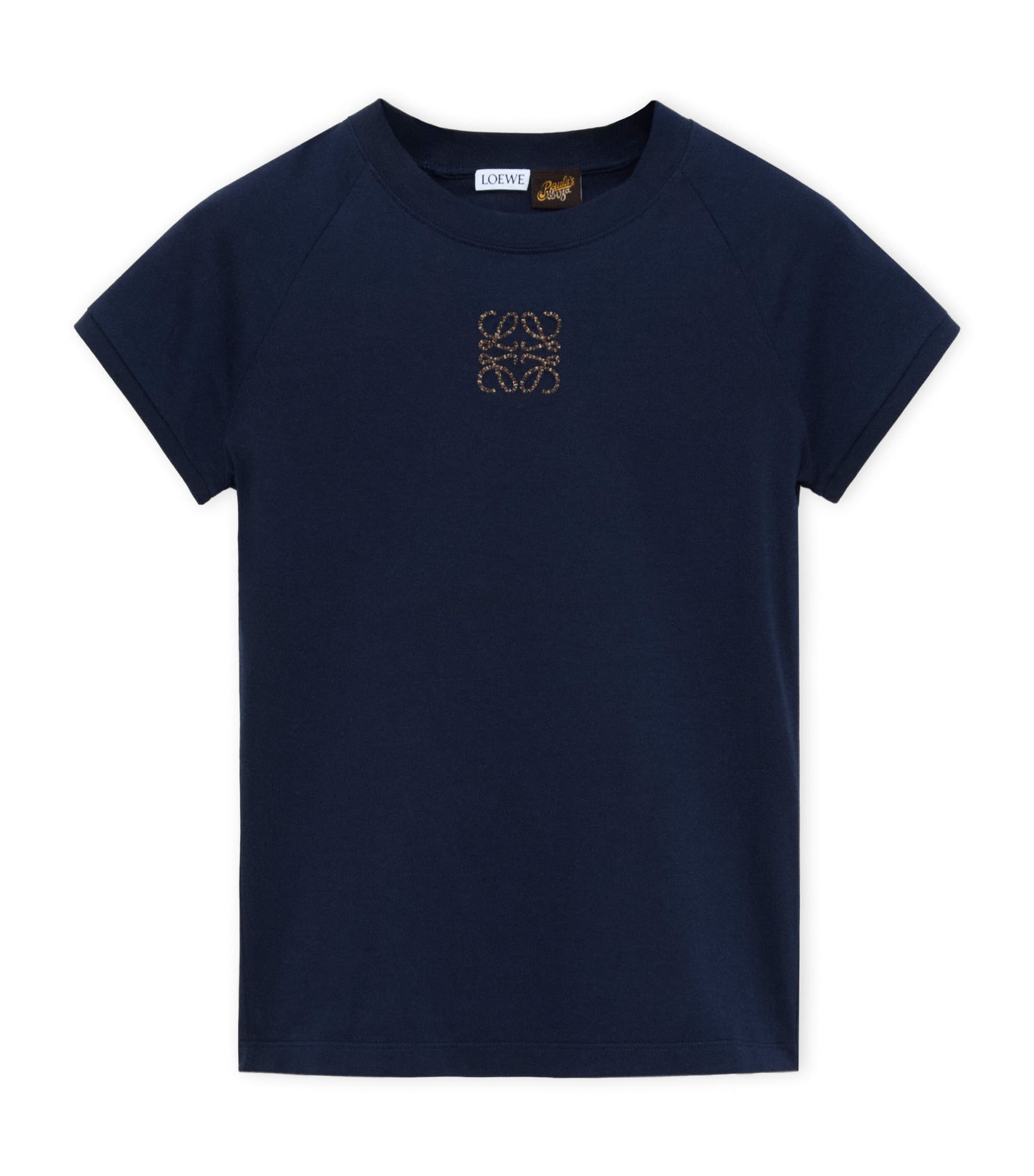 LOEWE Womens x Paula's Ibiza Cotton-Blend T-Shirt Navy Blue