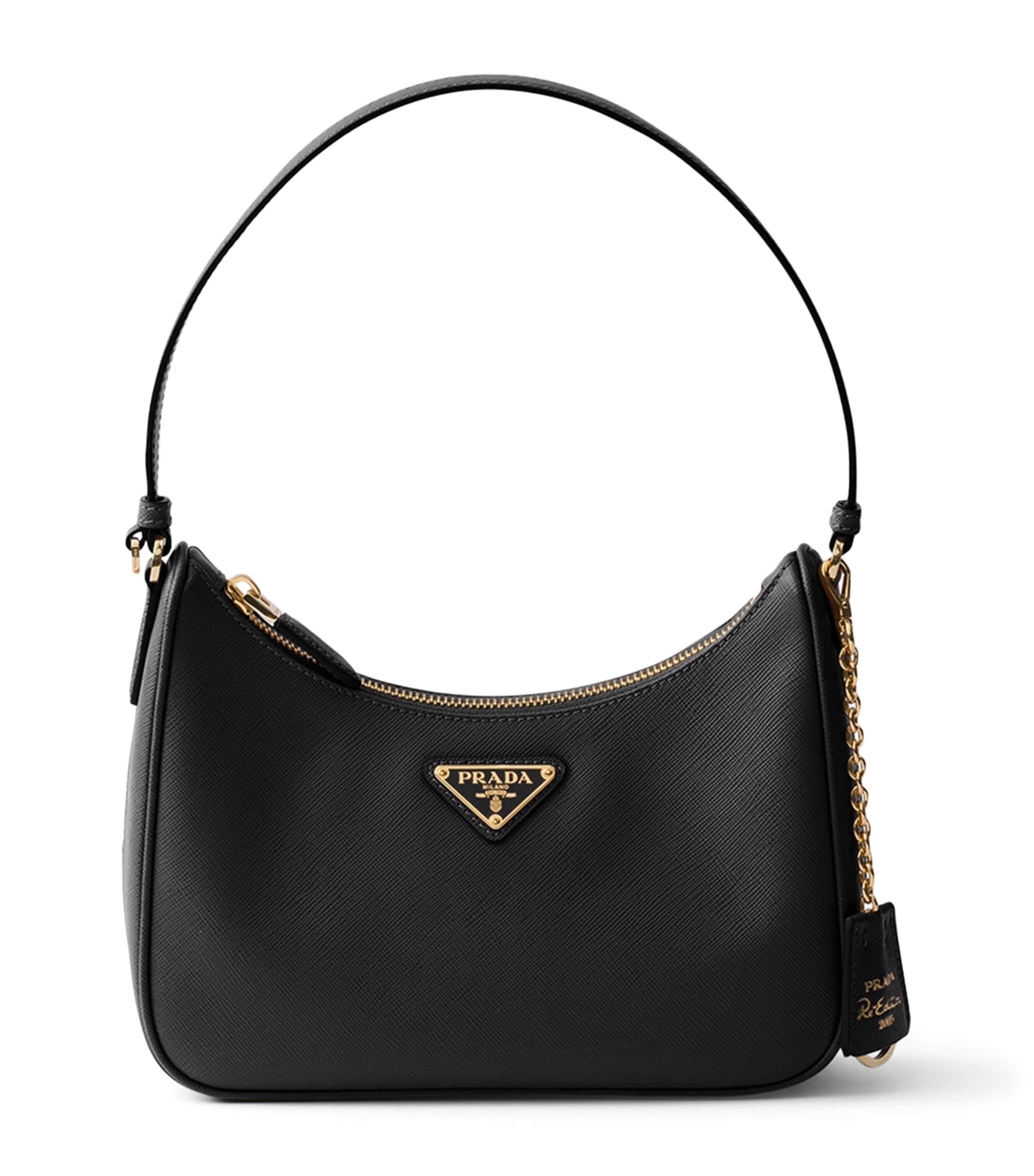 Prada Mini Saffiano Leather Re-Edition 2005 Top-Handle Bag Black