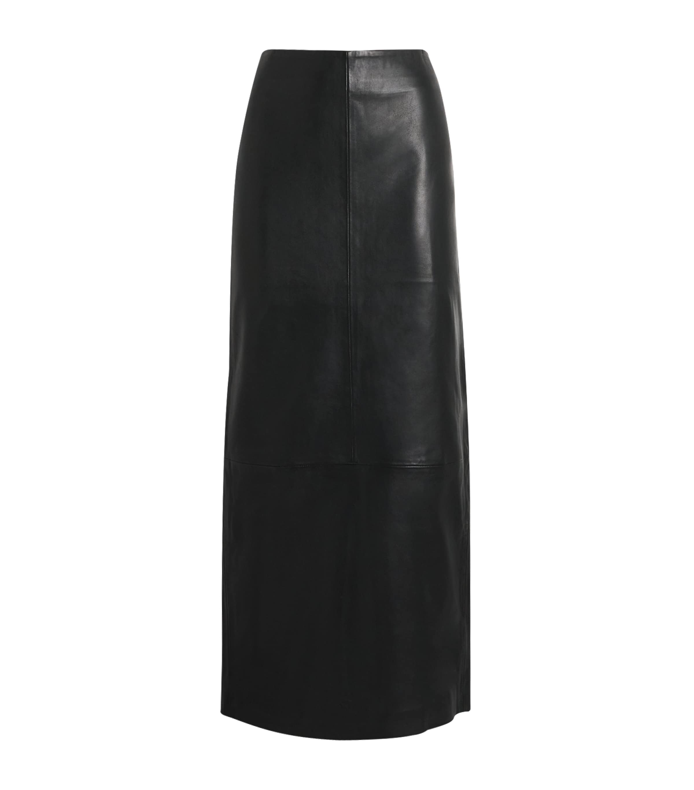 Column Leather Maxi Skirt