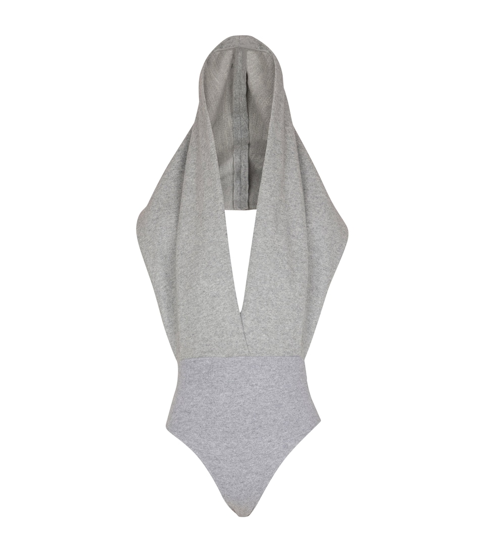 Draped Hooded Bodysuit