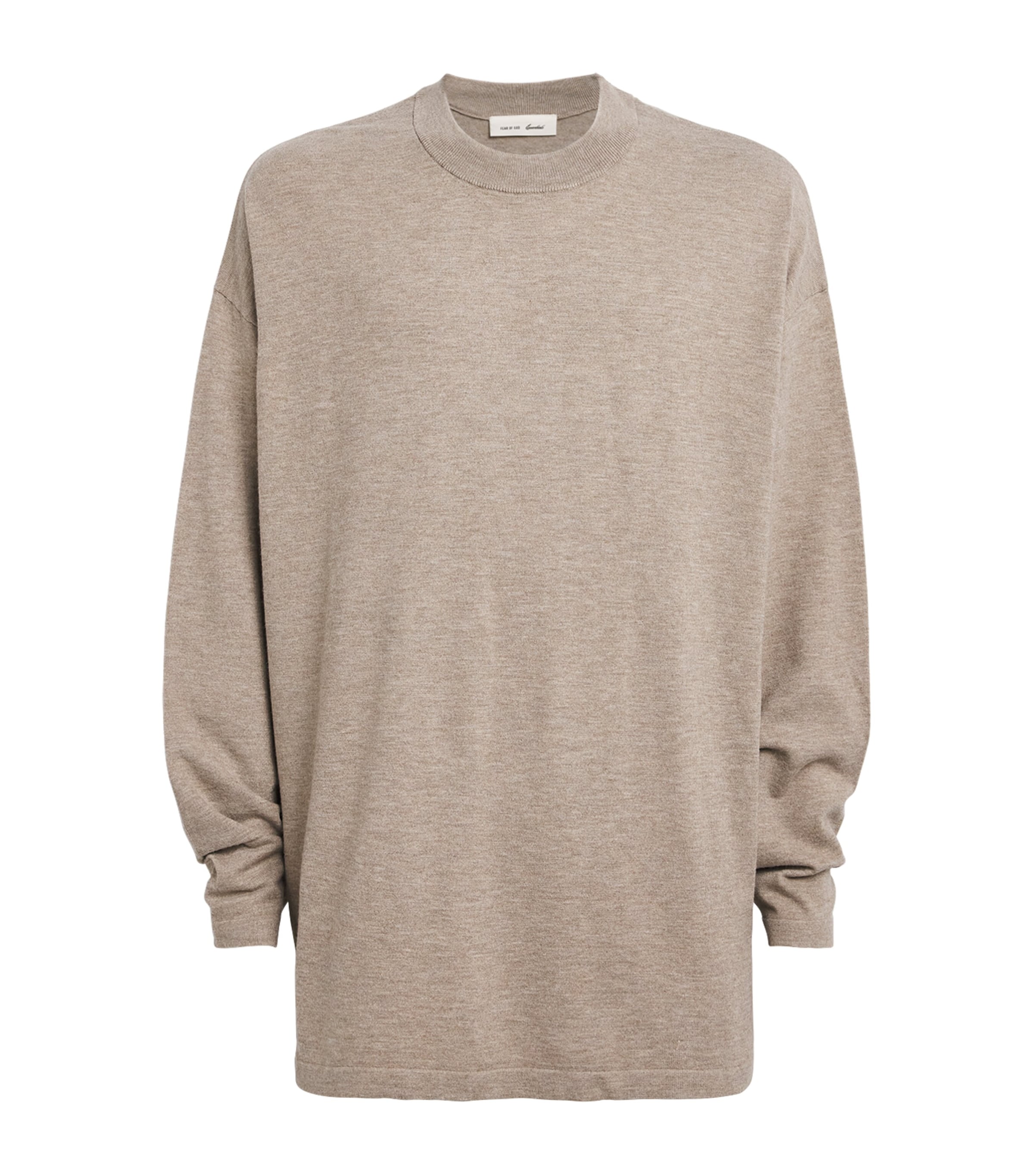 FEAR OF GOD ESSENTIALS Mens Soft Knit Long-Sleeve T-Shirt Seal Heather