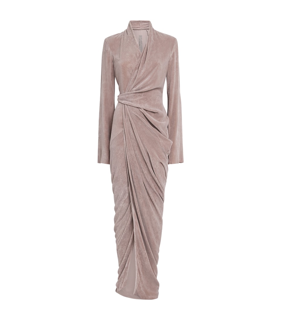 Rick Owens Womens Wrap Abito Maxi Dress Rose