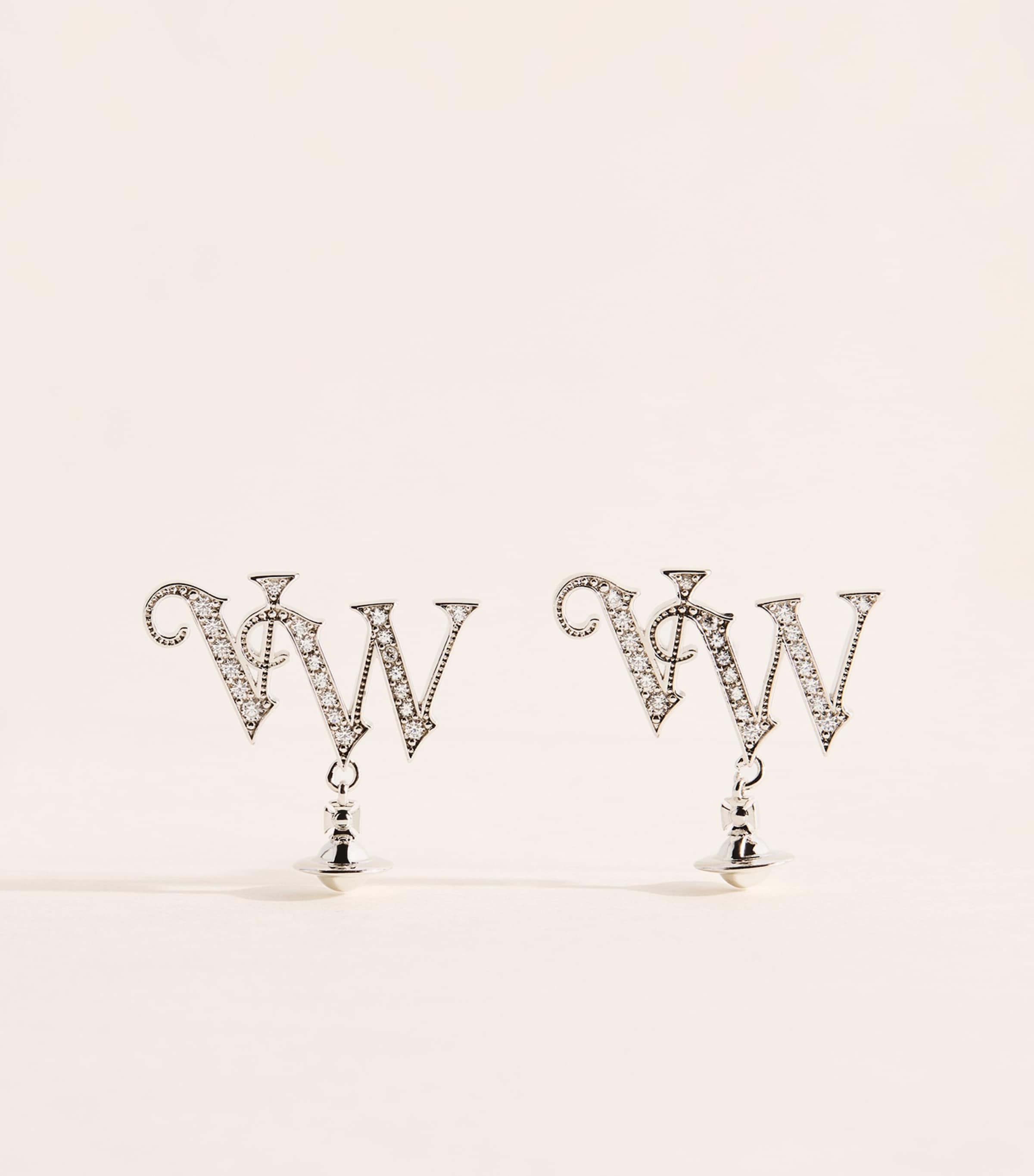 Vivienne Westwood Crystal-Embellished VW Earrings Cz