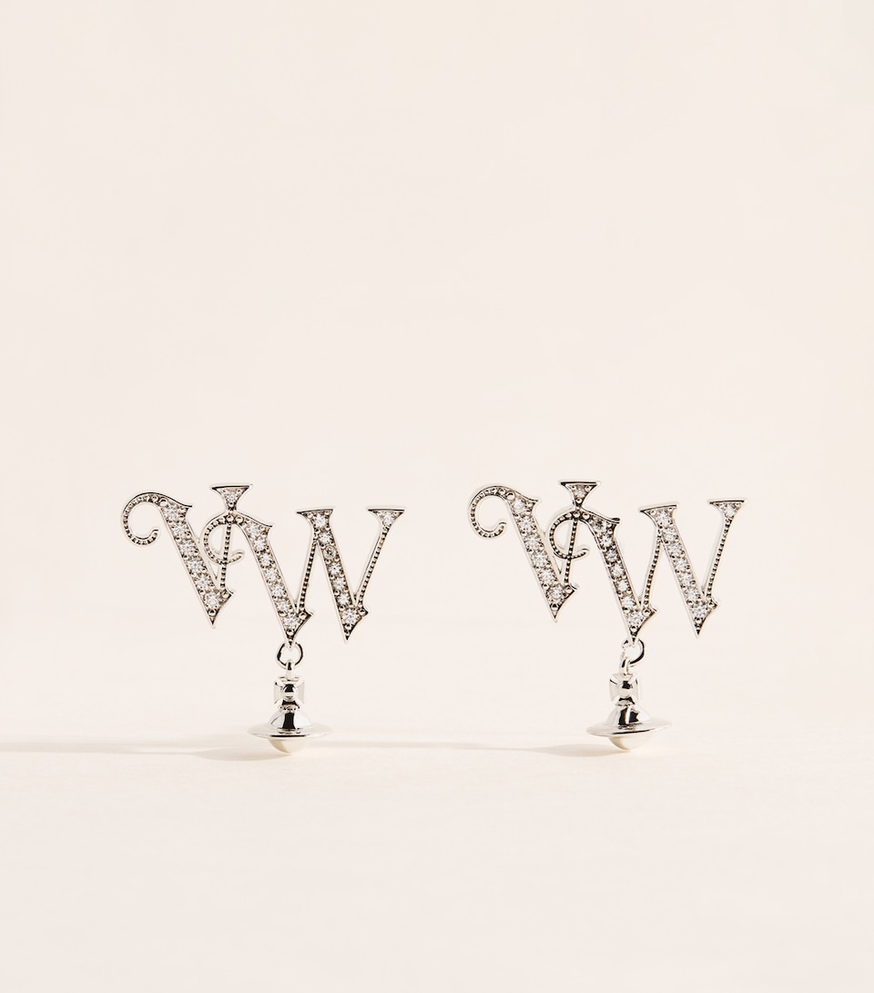 Vivienne Westwood Crystal-Embellished VW Earrings Cz