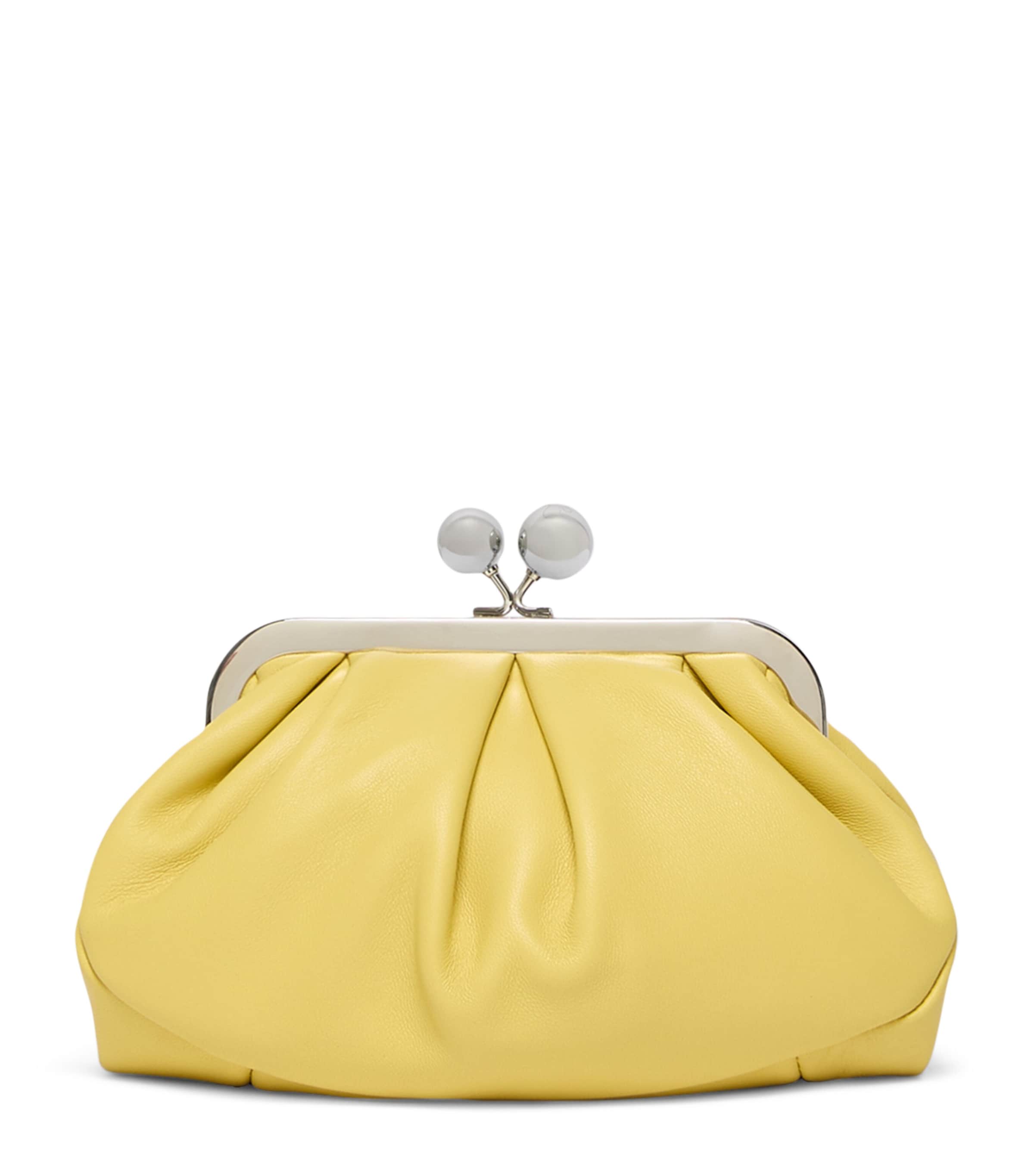 Weekend Max Mara Small Leather Pasticcino Clutch Bag Yellow