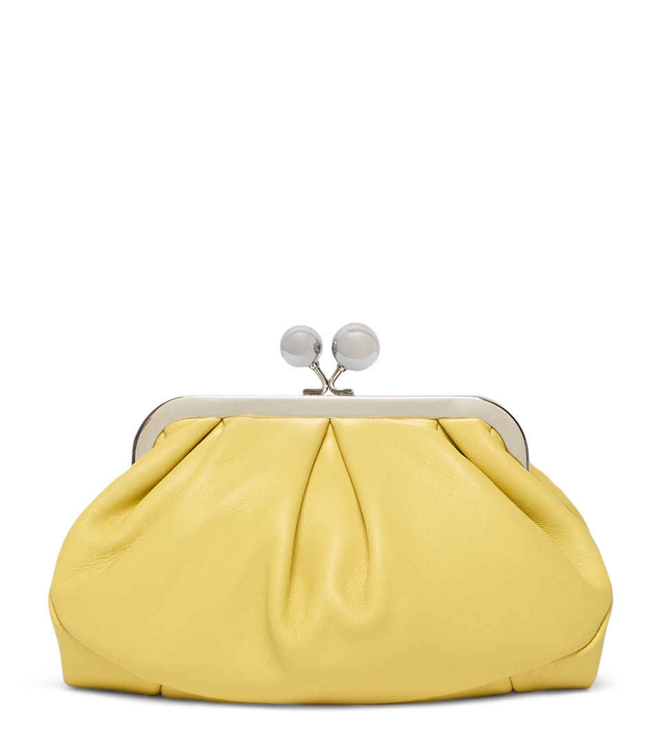 Weekend Max Mara Small Leather Pasticcino Clutch Bag Yellow