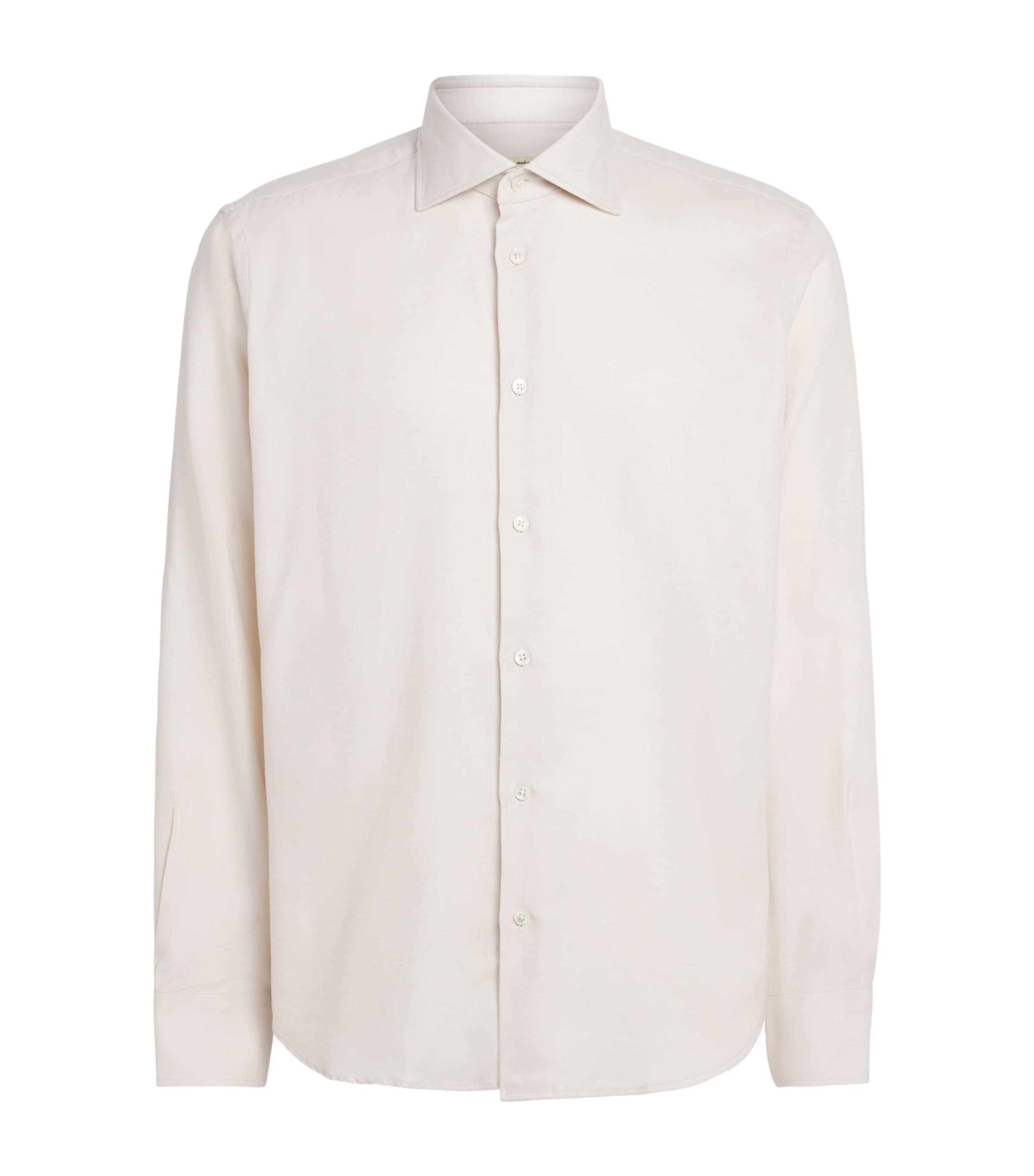 Maurizio Baldassari Mens Cotton-Lyocell Santini Shirt Ivory