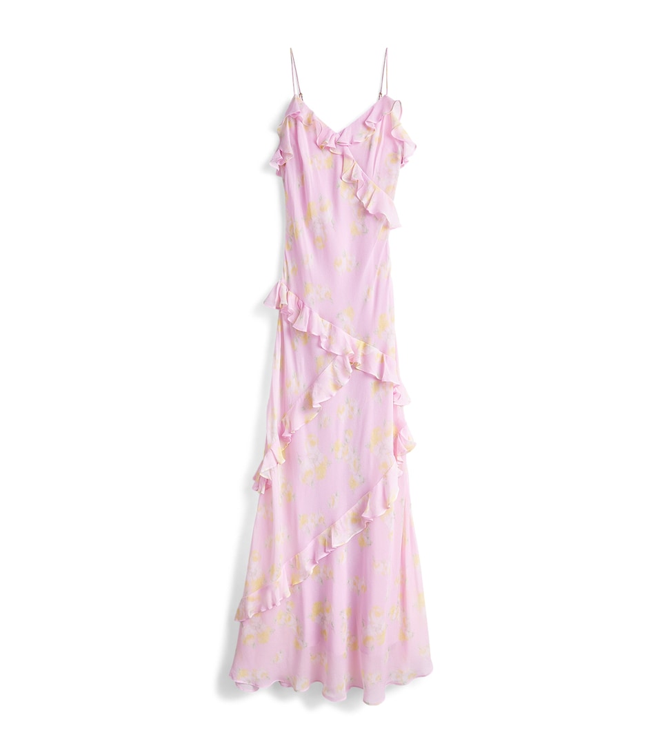 LoveShackFancy Chiffon Floral Rialto Dress (7-14 Years) Wissnwisteria Sun