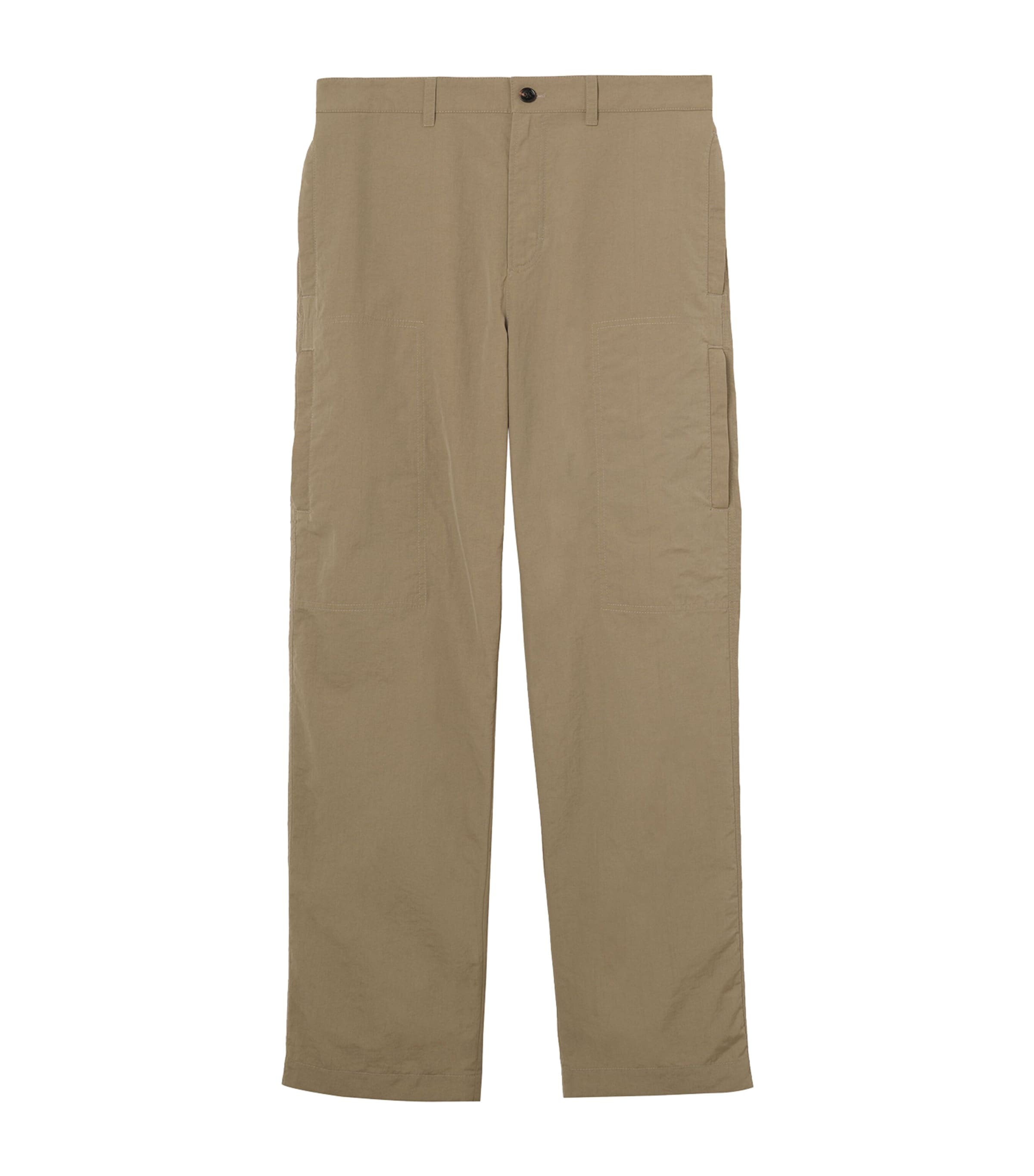 Burberry Mens Nylon Cargo Trousers Finch Brown