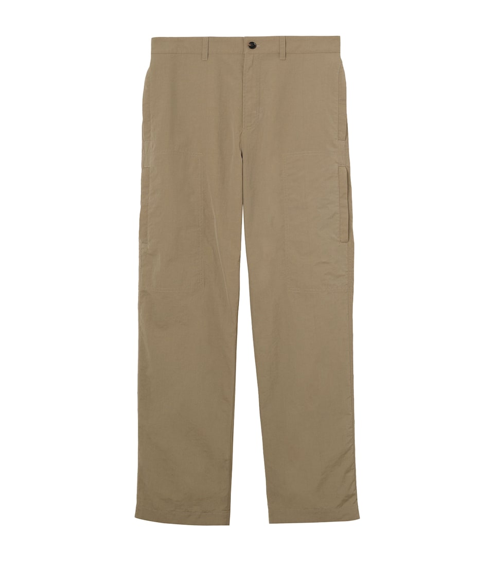 Burberry Mens Nylon Cargo Trousers Finch Brown