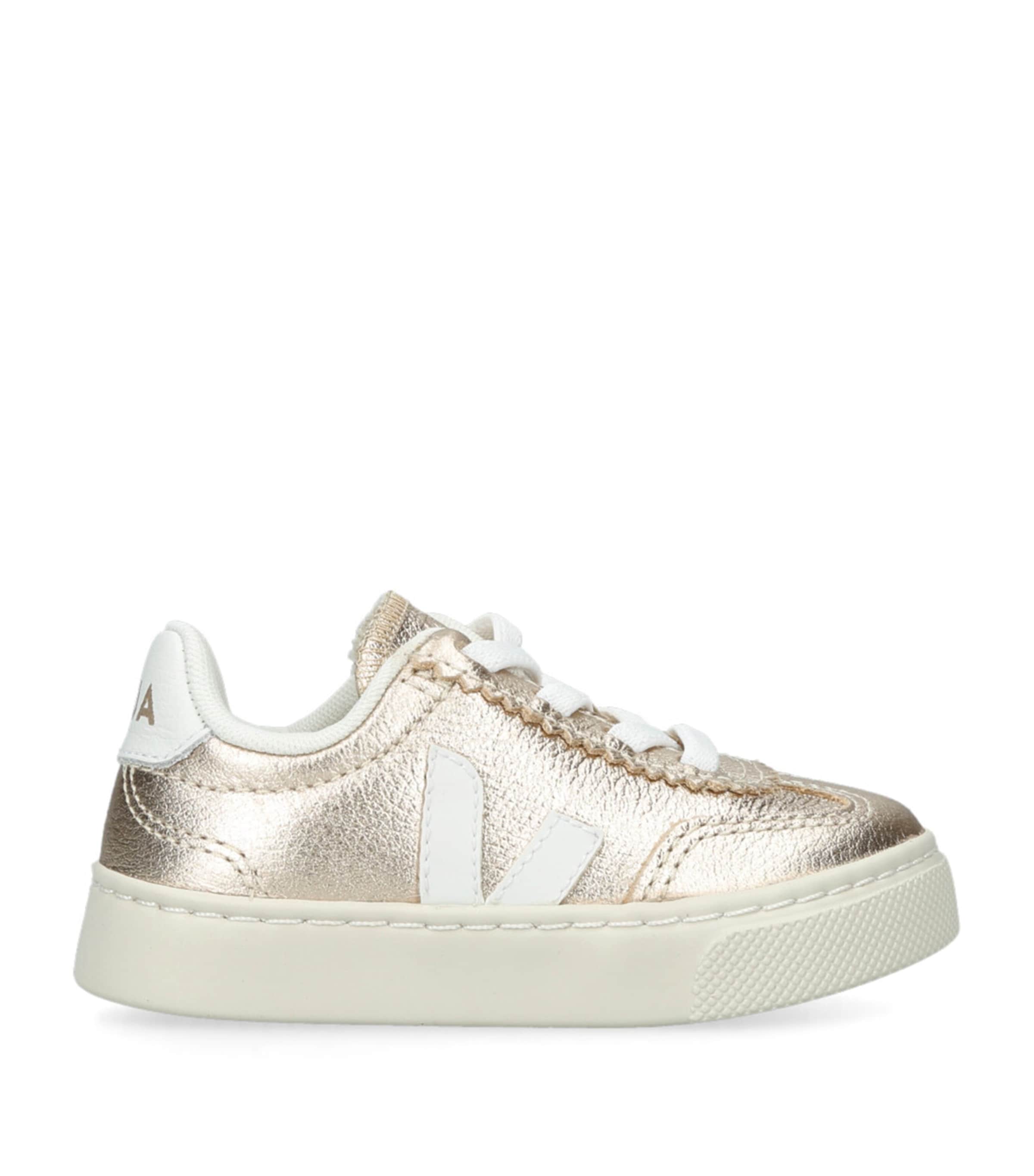 Veja Leather Volley Sneakers Gold