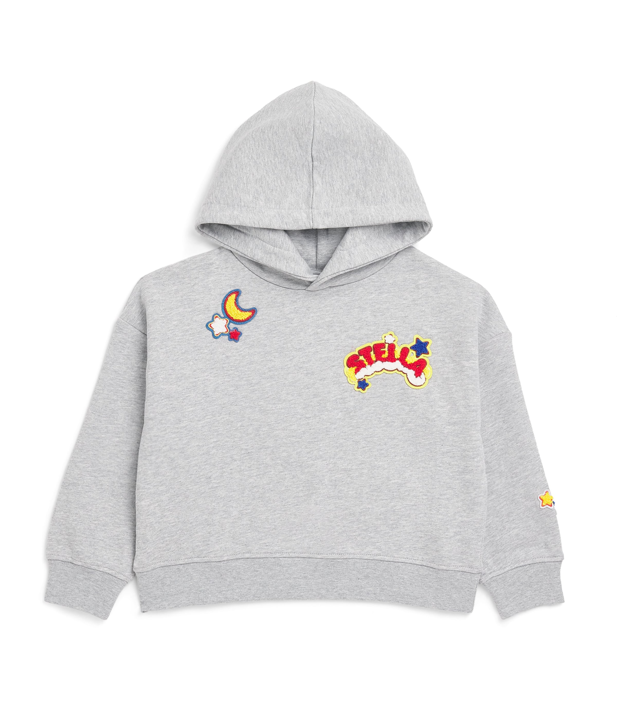 Stella McCartney Kids Cotton Patchwork Hoodie (2-14 Years) Grigio Medio Mel.