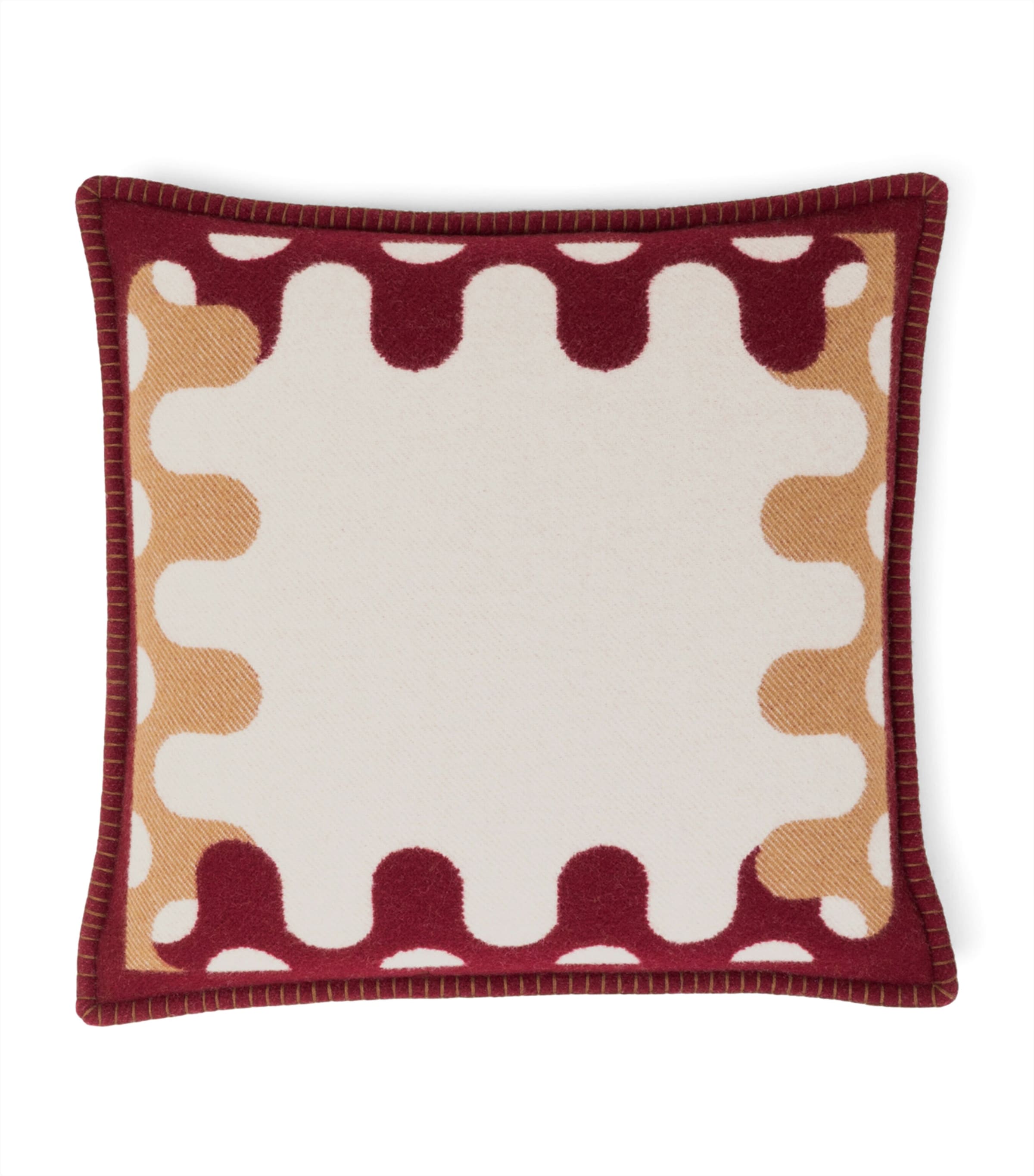 Frette Wool Modernism 002 Cushion (50cm x 50cm) Burgundy/tan