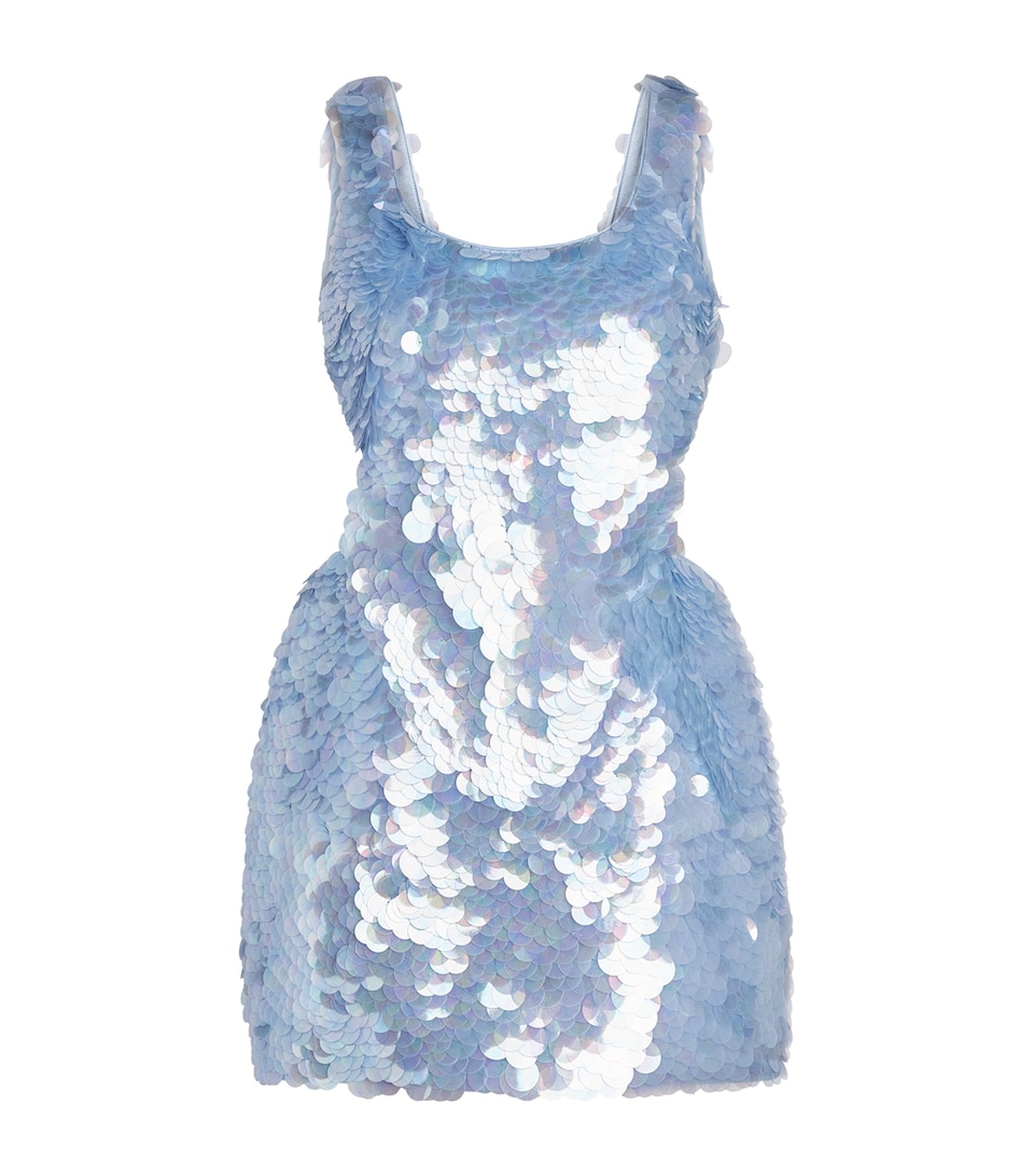 Simkhai Womens Sequin Emilie Mini Dress Tidepool