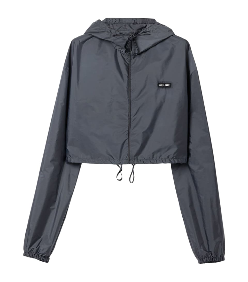 Miu Miu Womens Technical Windbreaker Jacket Grey