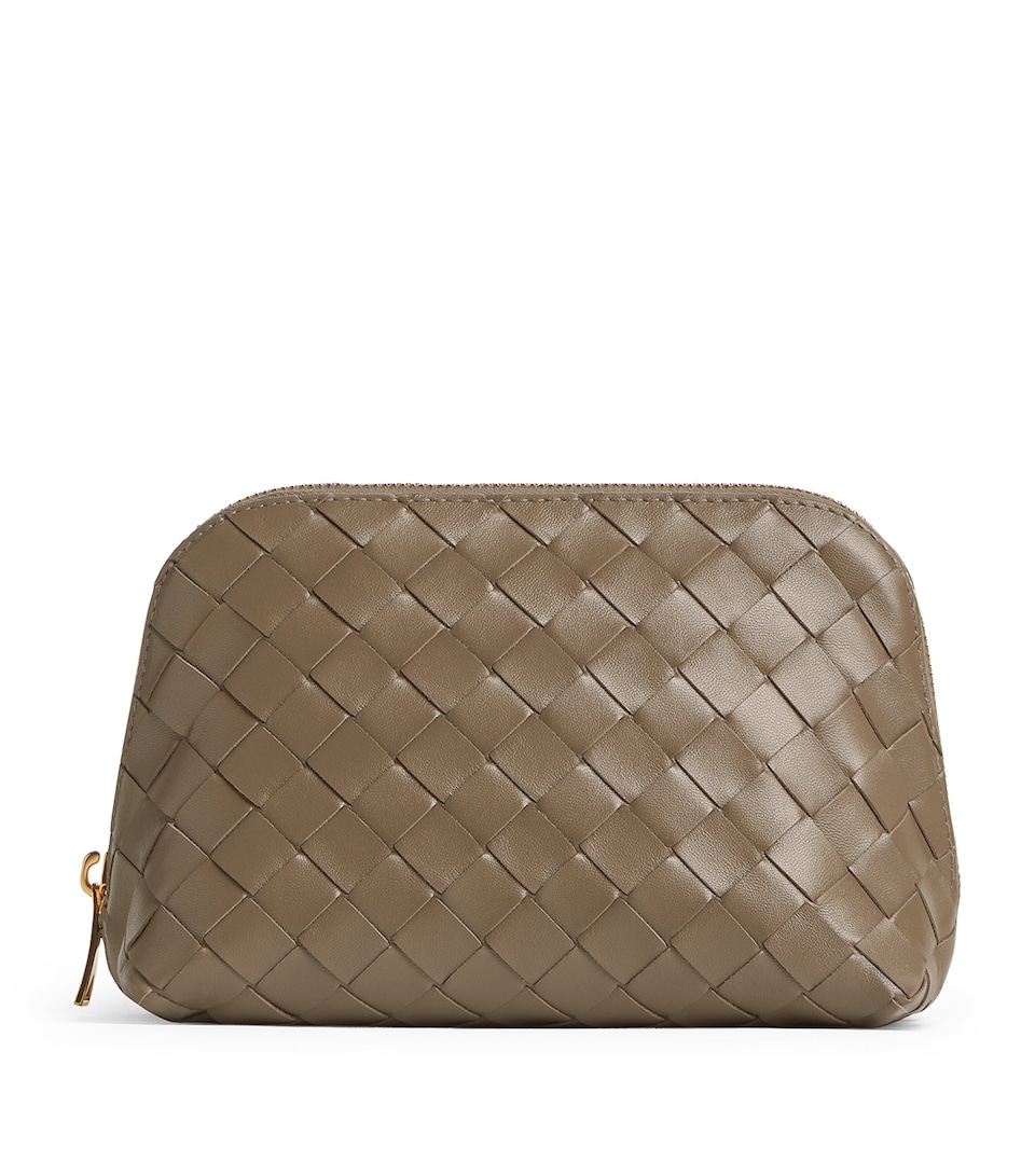 Medium Leather Intrecciato Half-Moon Pouch