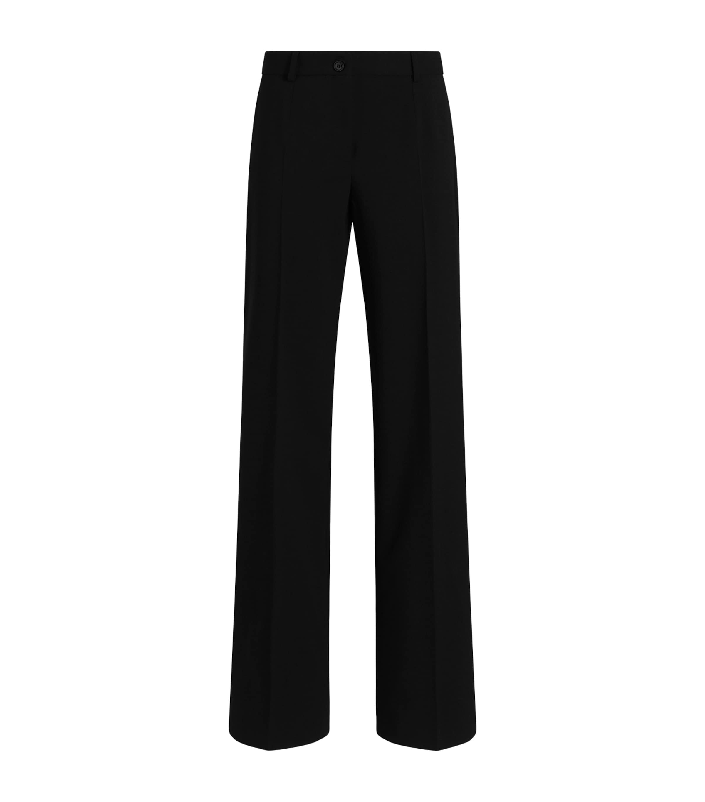 Dolce&Gabbana Womens Wool Straight Tailored Trousers Black