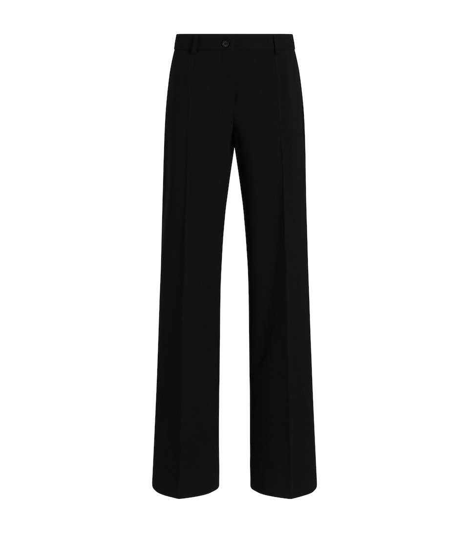 Dolce&Gabbana Womens Wool Straight Tailored Trousers Black
