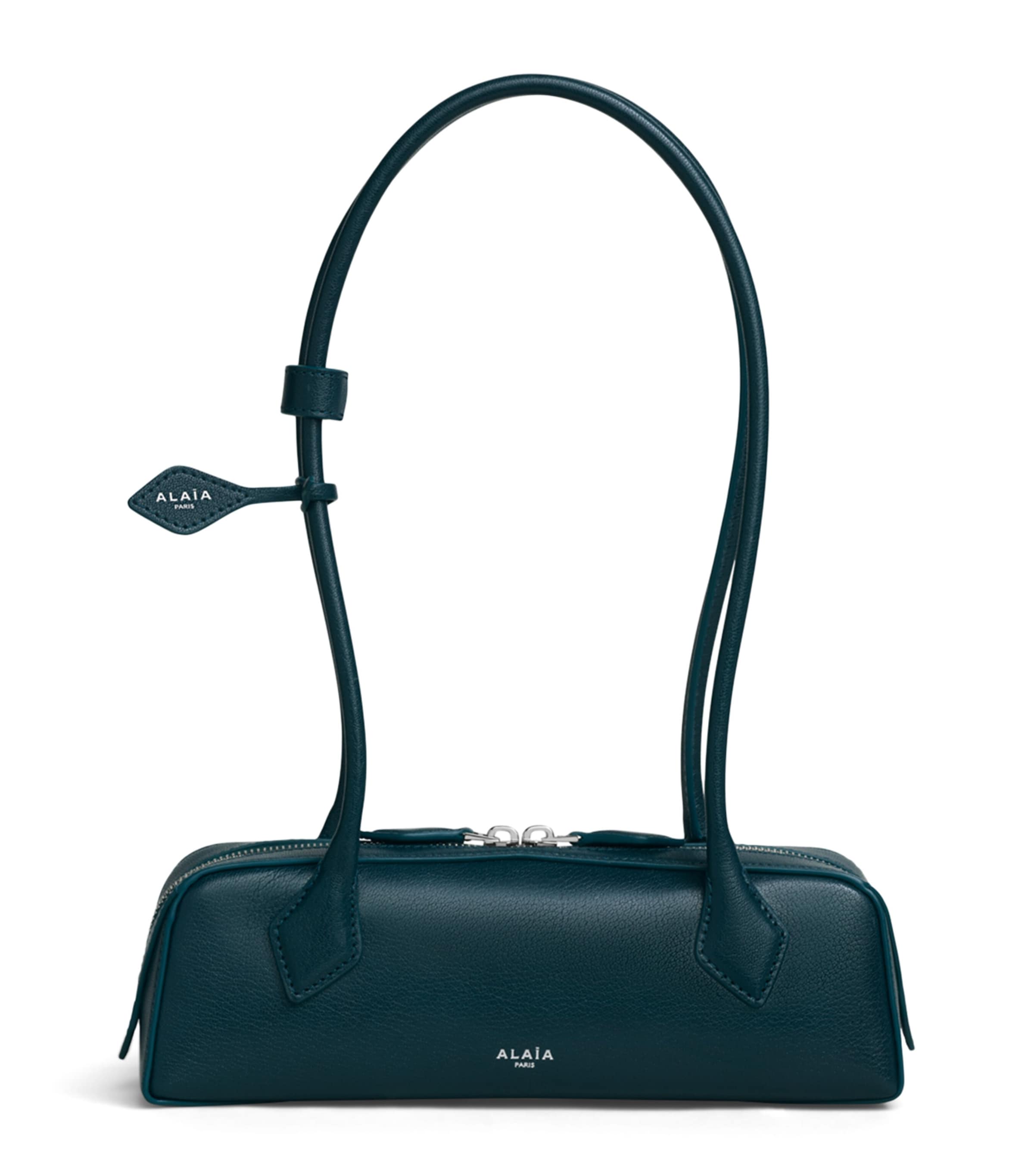 Alaïa Small Leather Le Teckel Shoulder Bag Bleu Paon