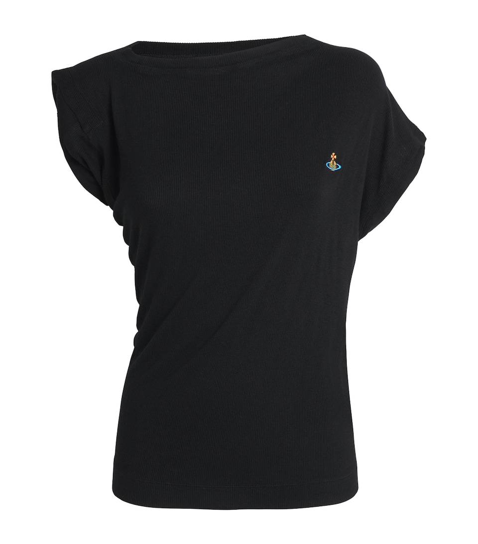 Vivienne Westwood Womens Asymmetric Orb Hebo Top Black