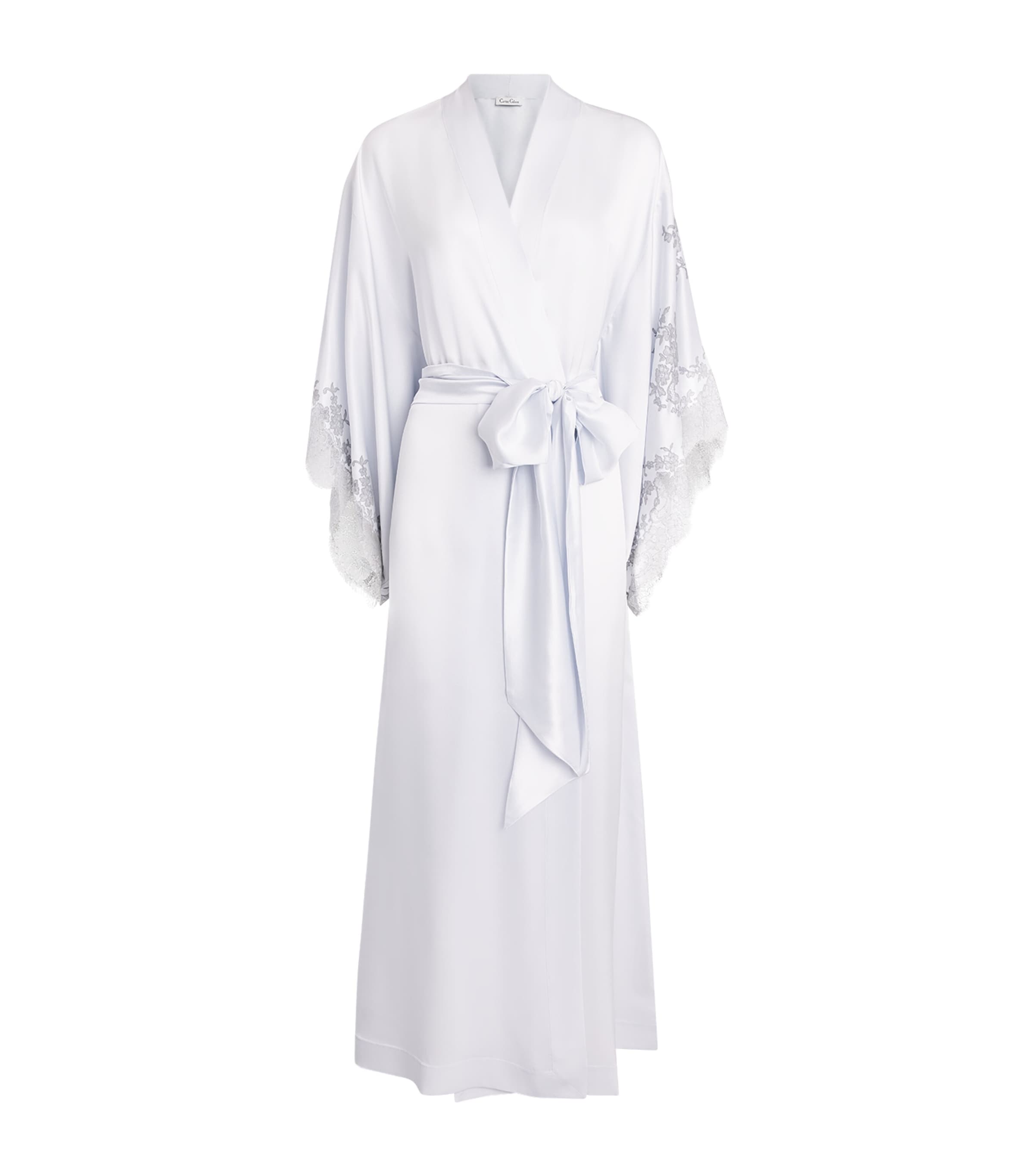 Carine Gilson Womens Long Silk Cérès Robe Silvergrey