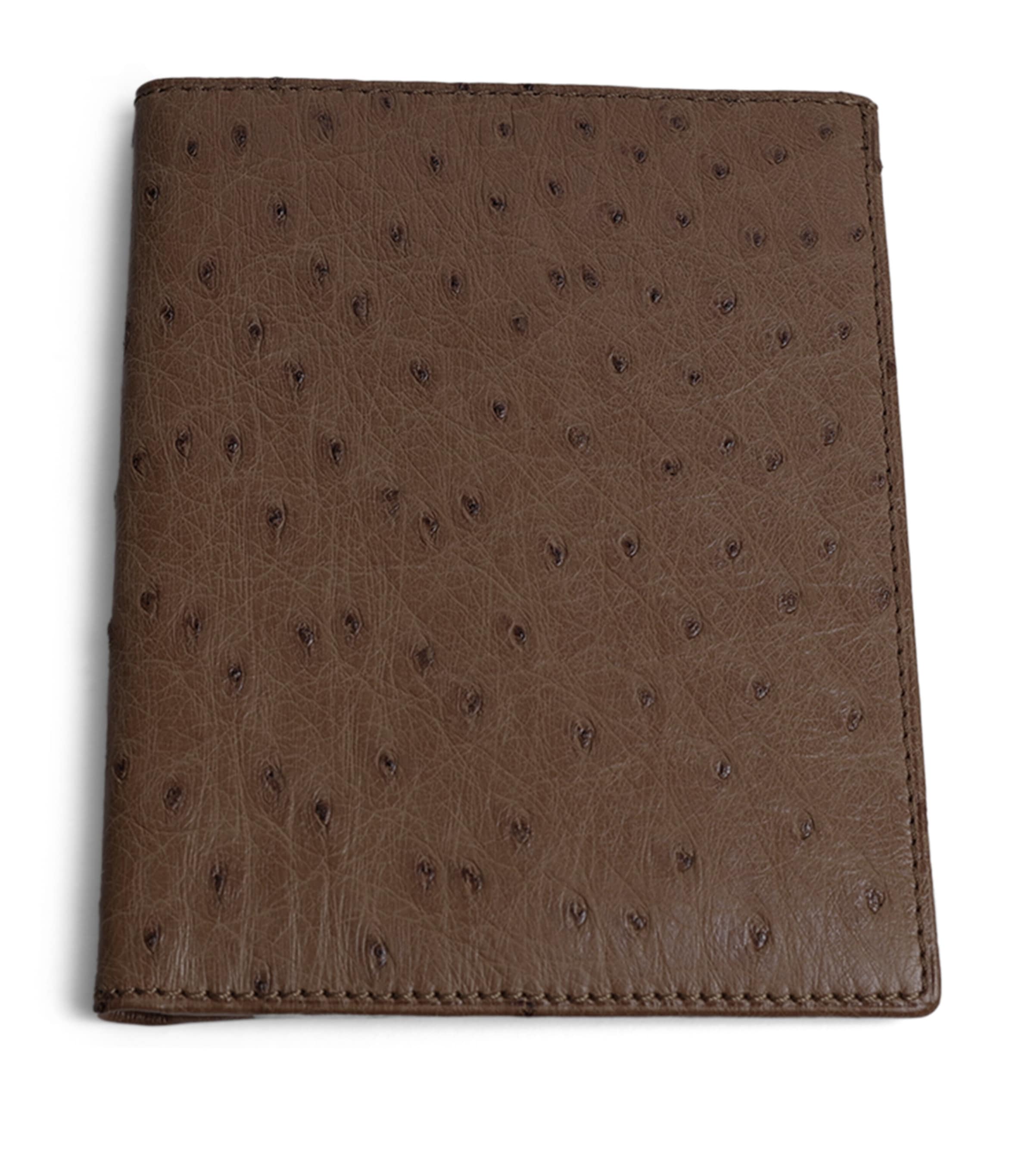 Ostrich Leather Bifold Coat Wallet