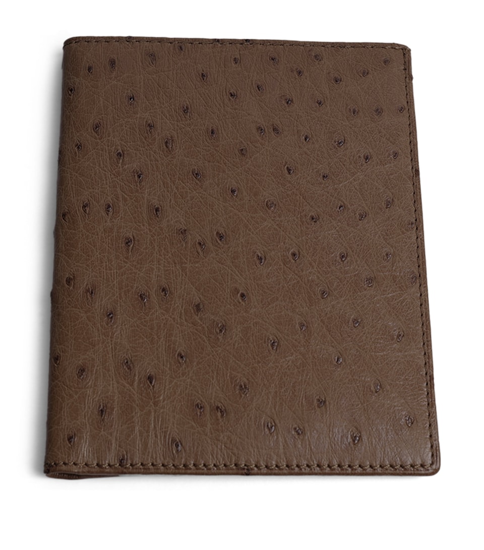 Ostrich Leather Bifold Coat Wallet