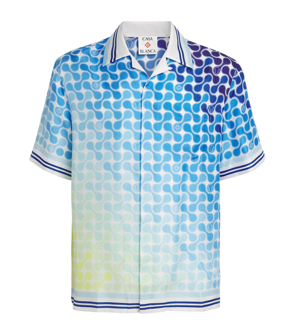 Silk Tennis Tile Short-Sleeve Shirt