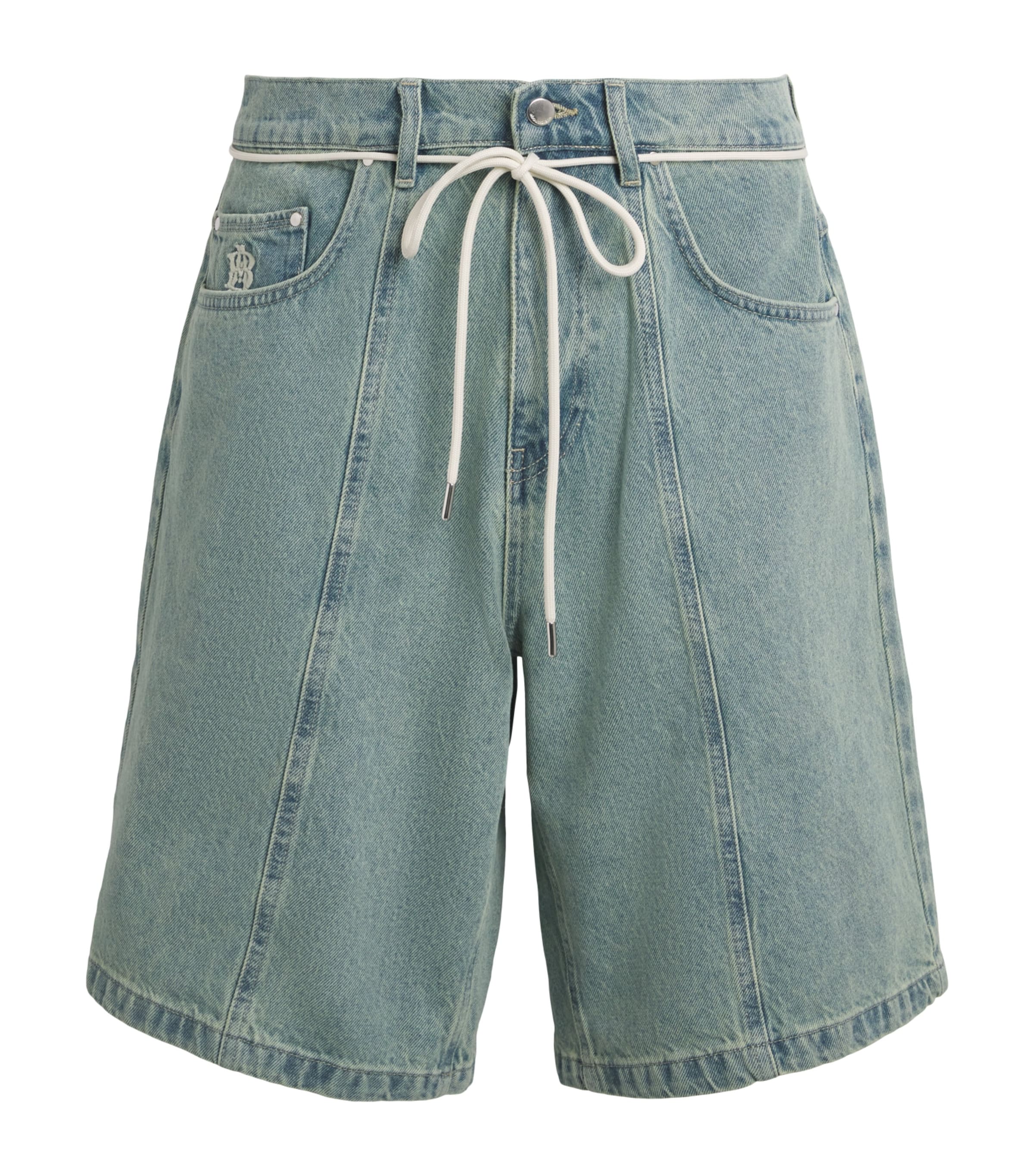 about:blank Mens Felled Denim Shorts Murky Wash