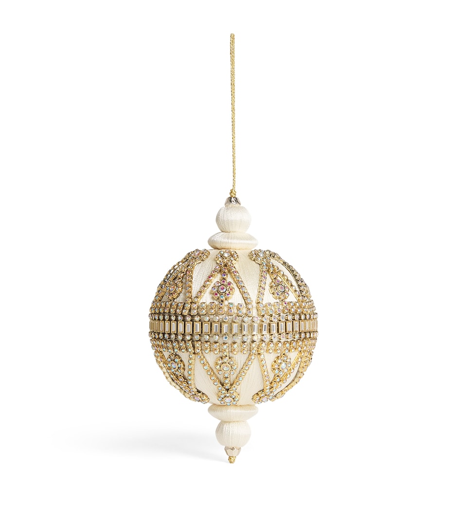 Tinker Tailor Crystal-Embellished Bauble Ivory & Silver
