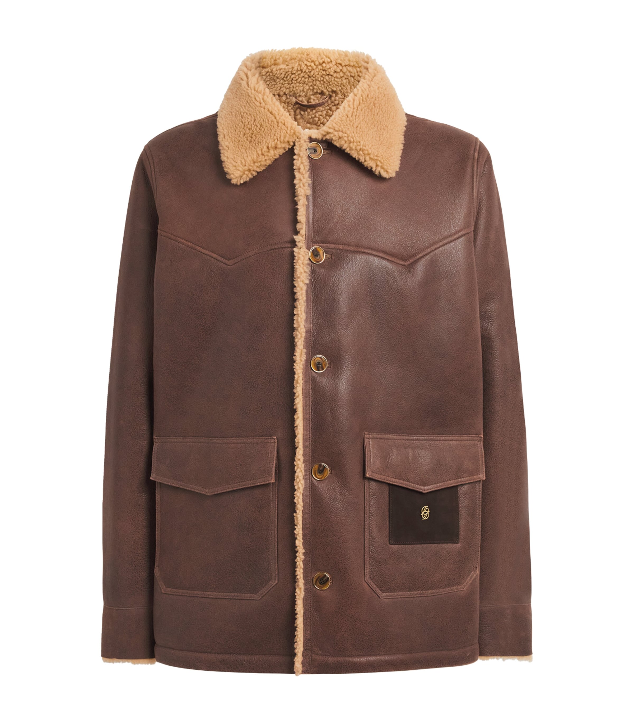 Drôle de Monsieur Mens Shearling Jacket Brown