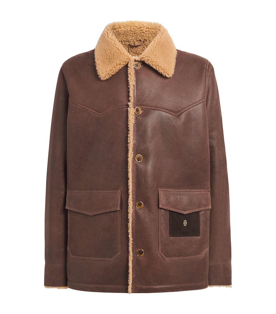 Drôle de Monsieur Mens Shearling Jacket Brown