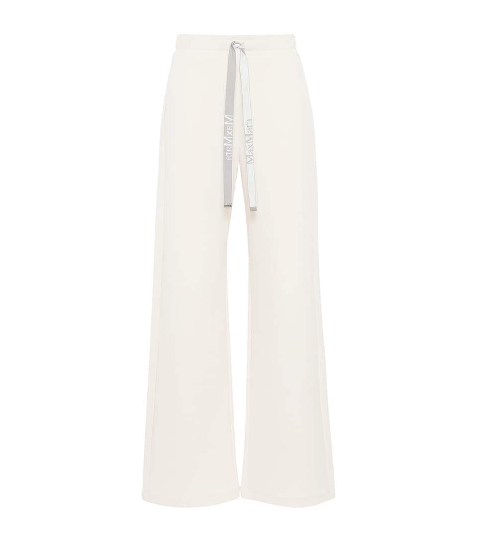 Max Mara Womens Cotton Wide-Leg Sweatpants Natural