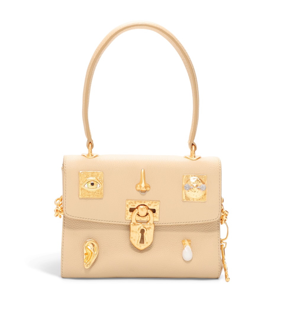 Schiaparelli Mini Leather Secret Bijoux Top-Handle Bag Oat