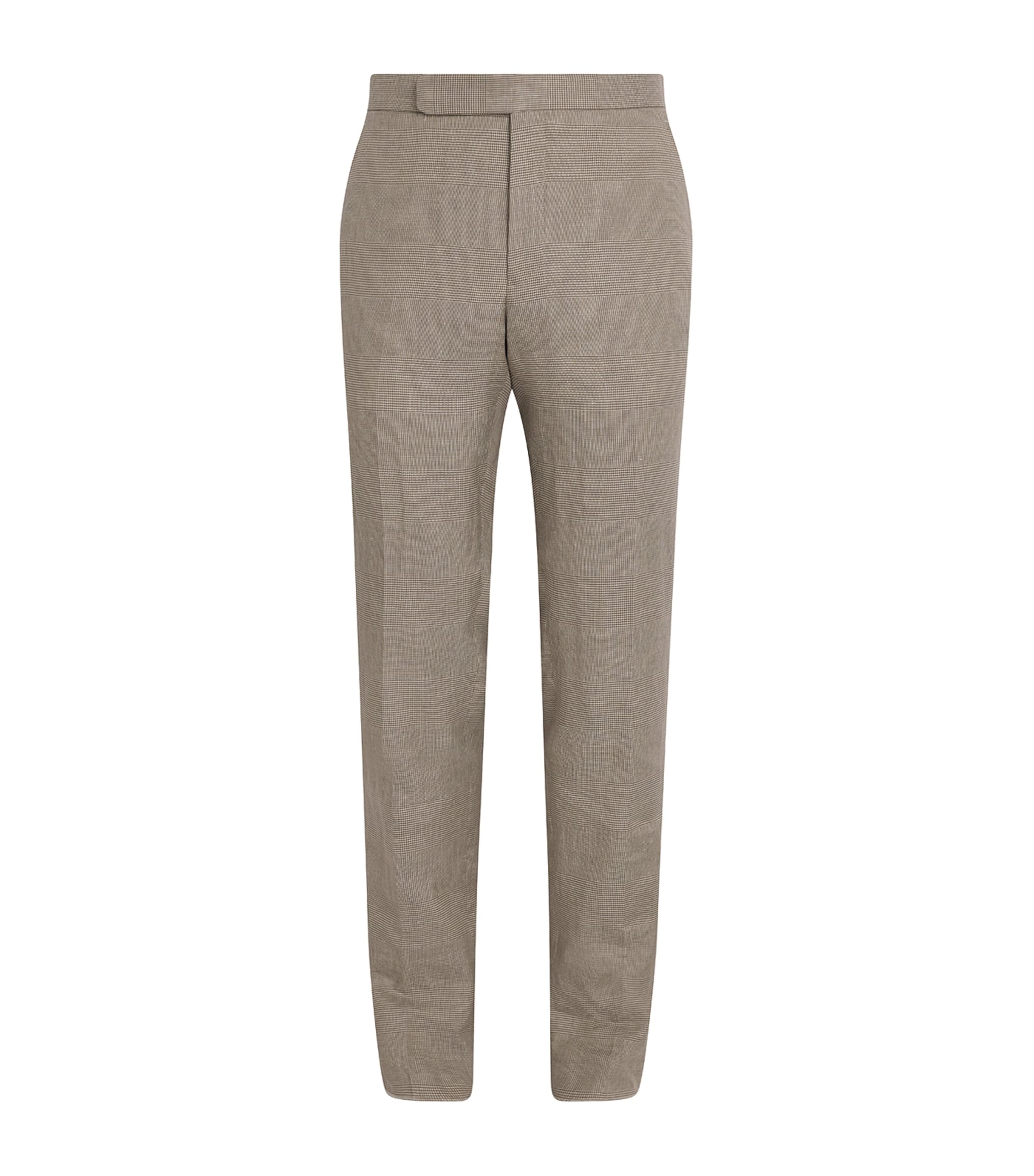 Linen-Silk Straight Trousers