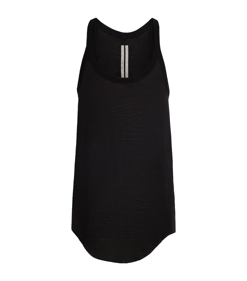 Rick Owens Mens Wool-Silk Pony Tank Top Black