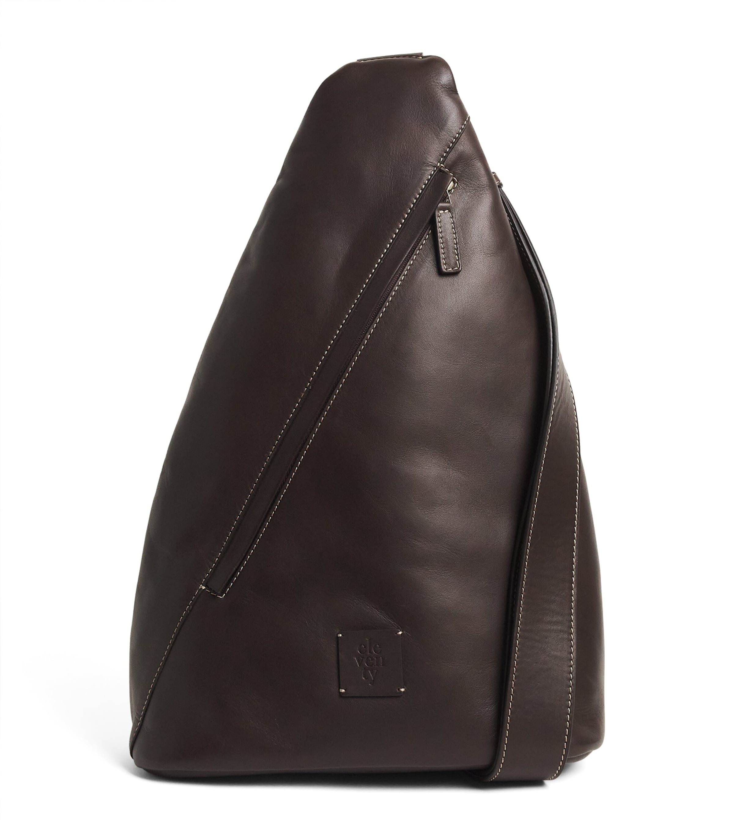 Eleventy Leather Triangle Backpack Cacao