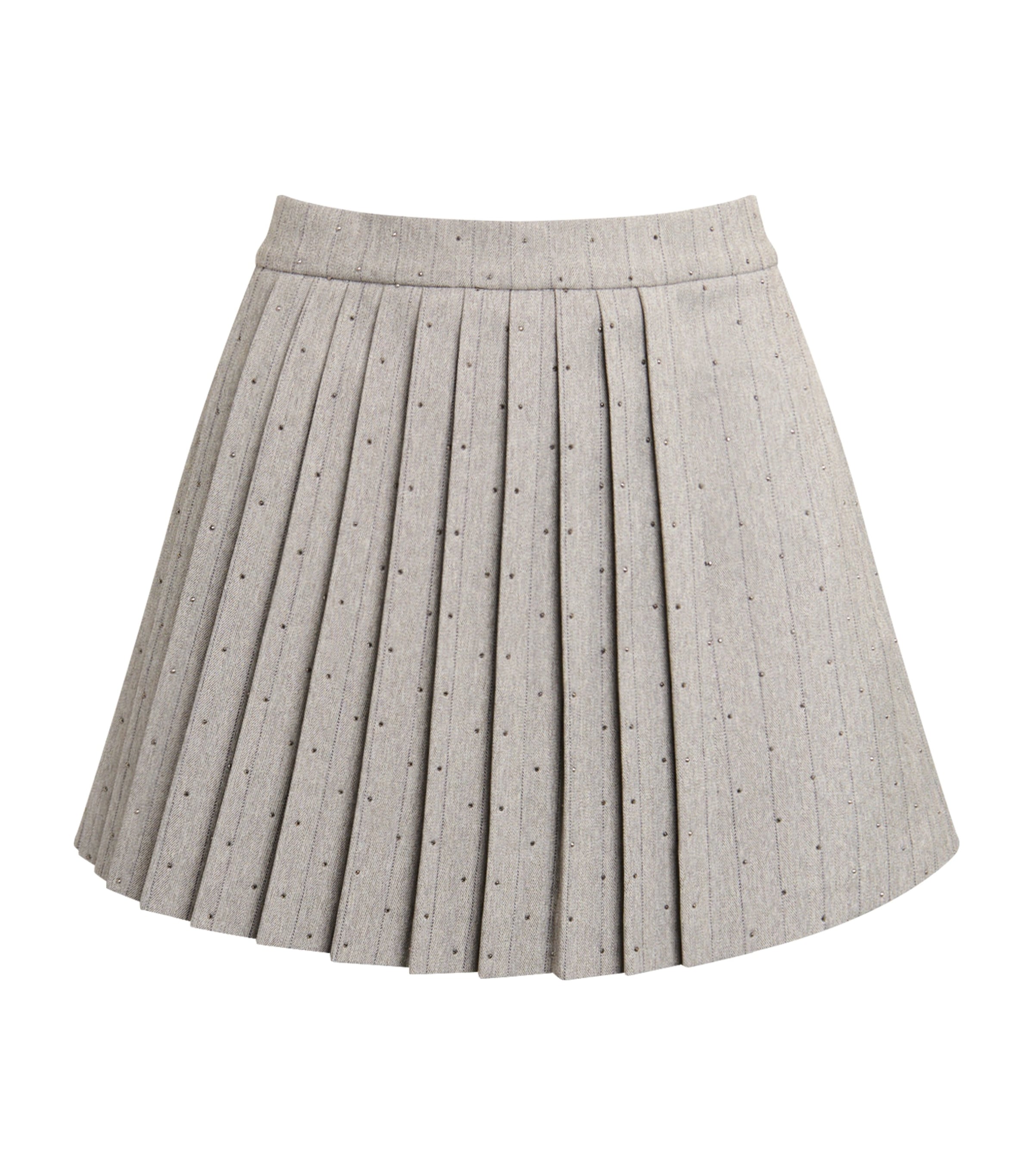 Stripe Rhinestone-Embellished Skort