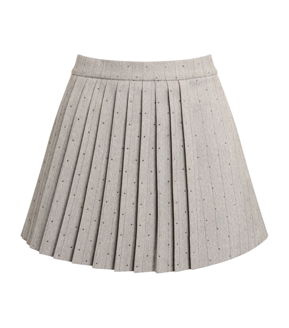 Stripe Rhinestone-Embellished Skort