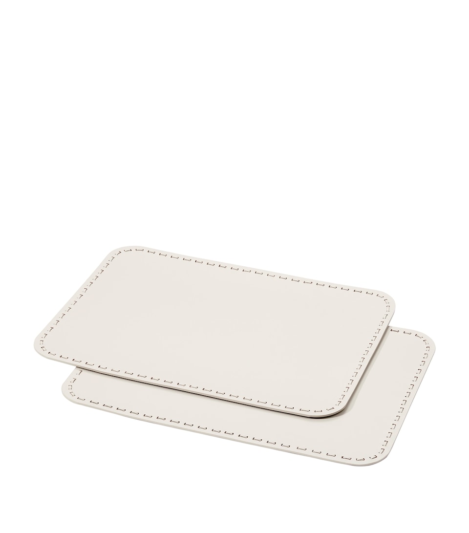 Riviere Leather Barcelona Placemat (47cm x 34cm) Ivory