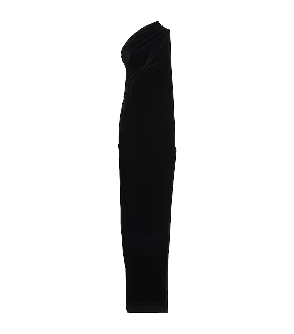 Velvet One-Shoulder Athena Gown