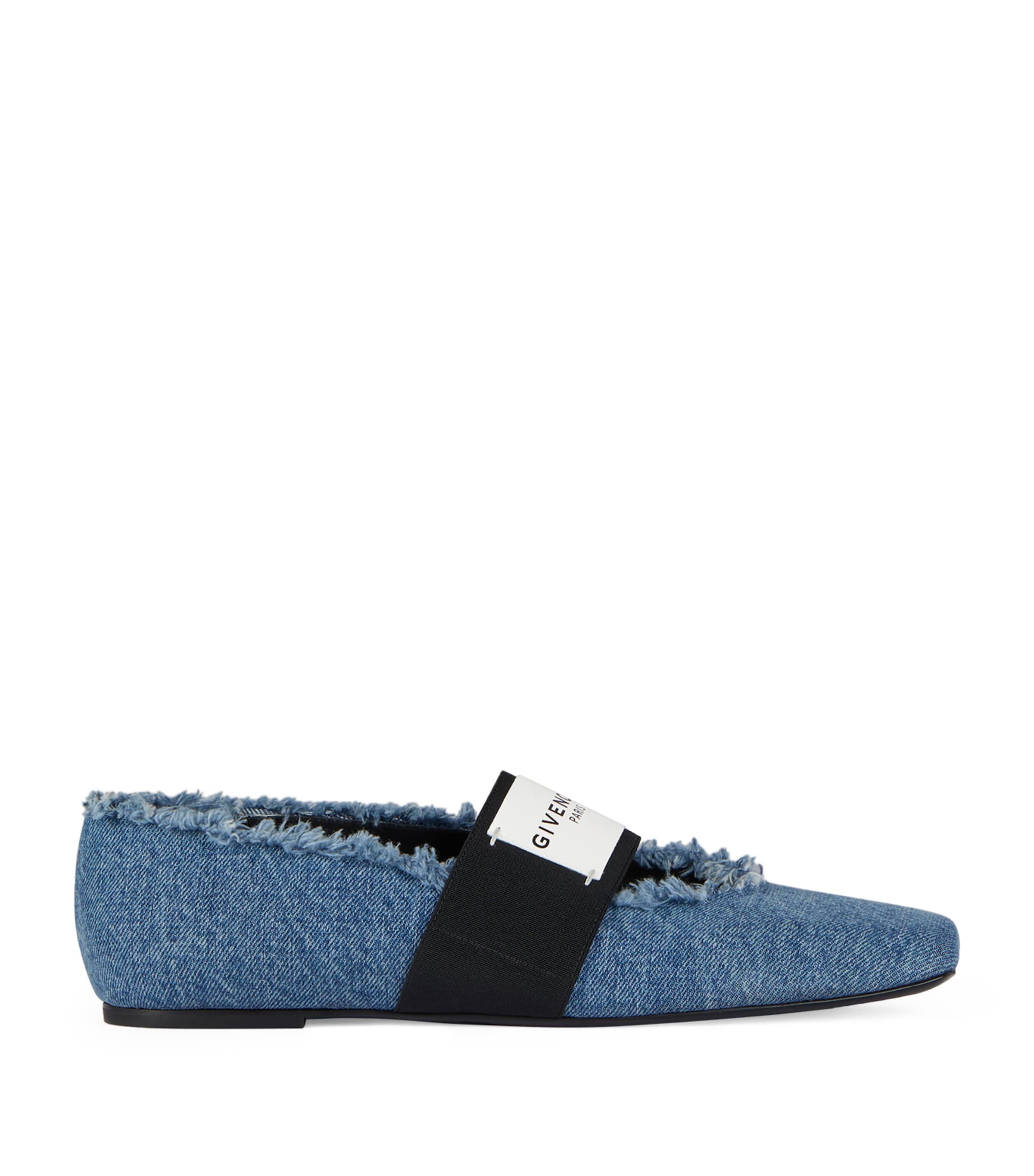 Denim Square-Toe Ballet Flats