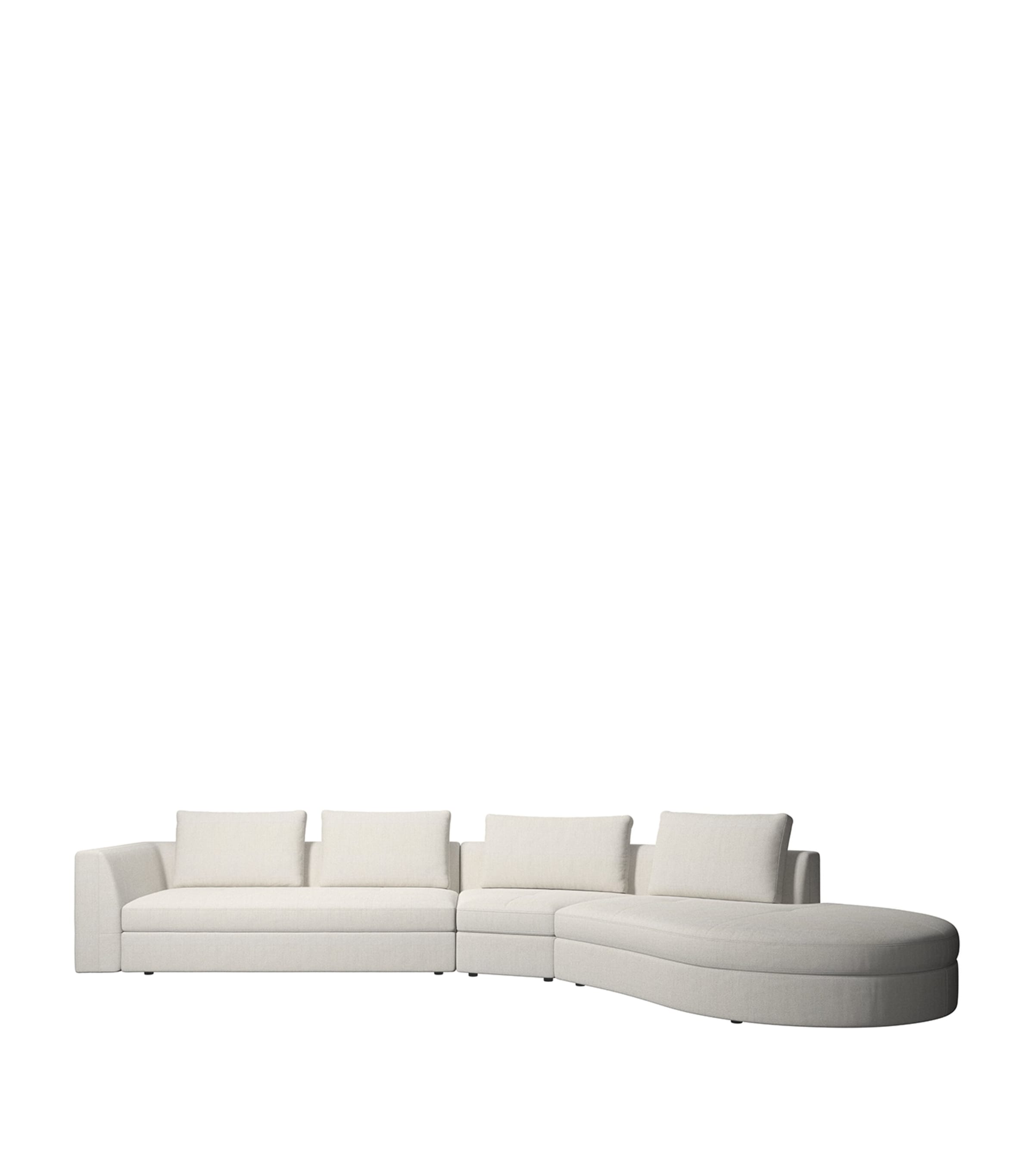 BoConcept Bergamo Sofa with Round Lounging Unit White
