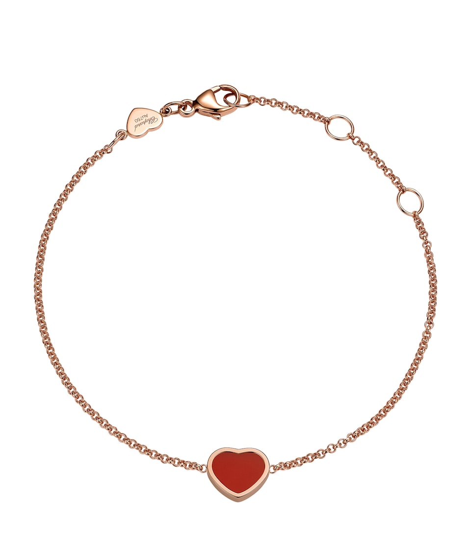 Rose Gold and Carnelian My Happy Hearts Bracelet