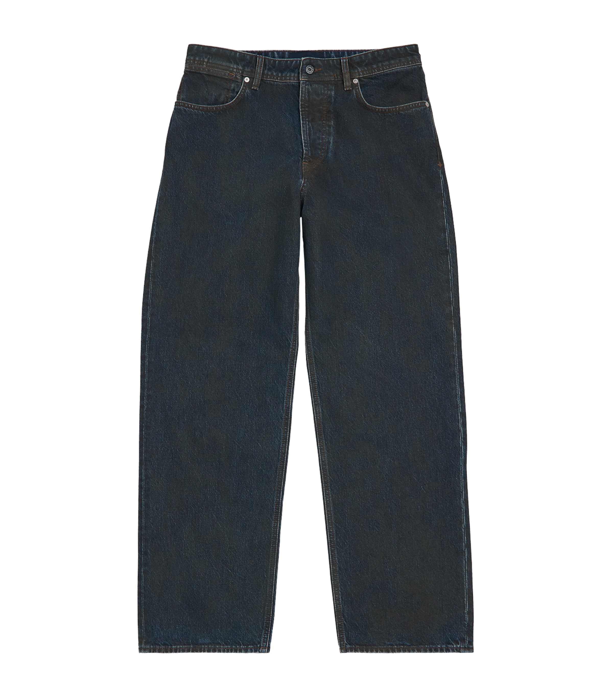 Stone Island Mens Coated Relaxed Jeans