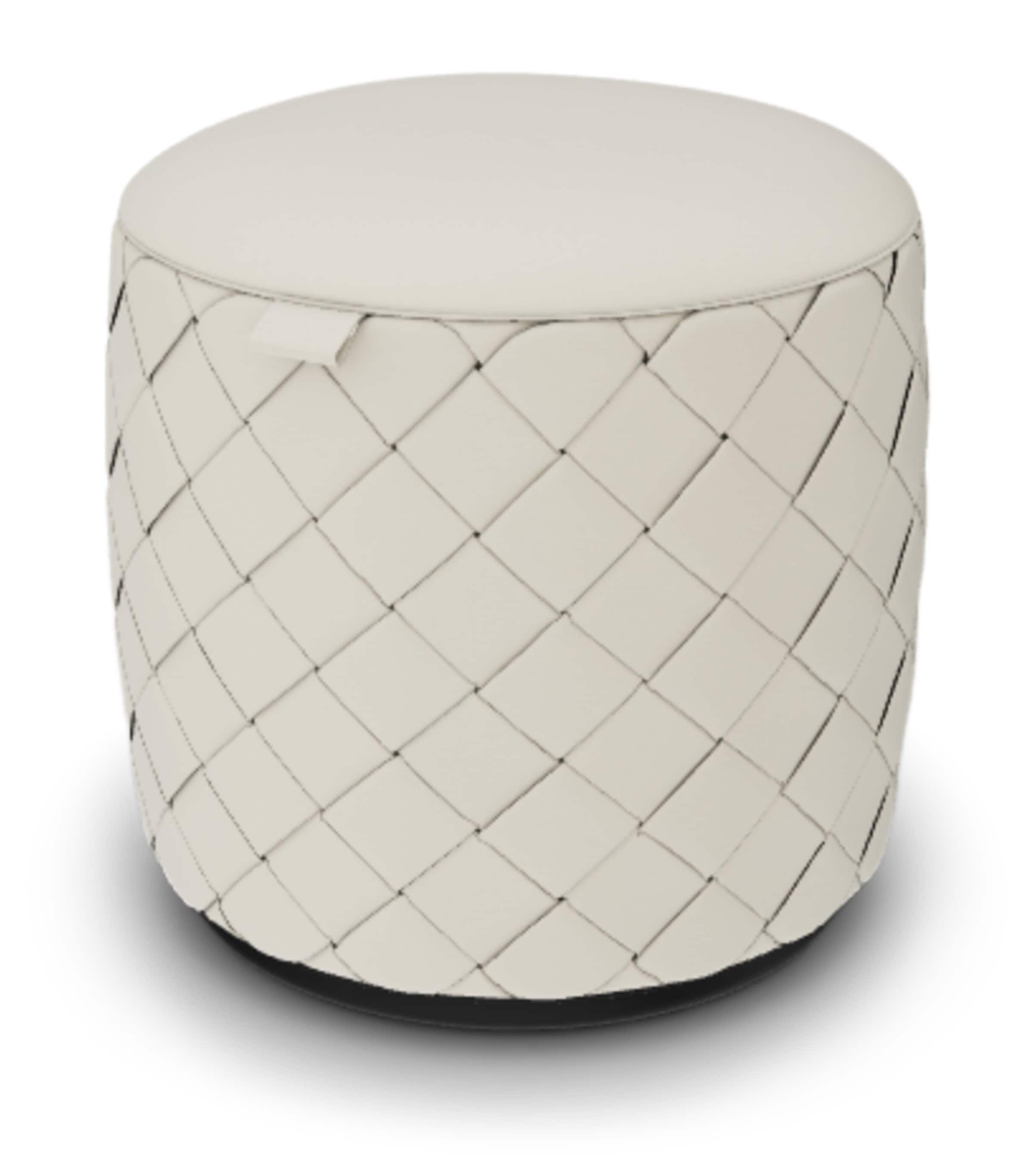 Poltrona Frau Leather Grant Deluxe Footstool Ple Sc/il Panna