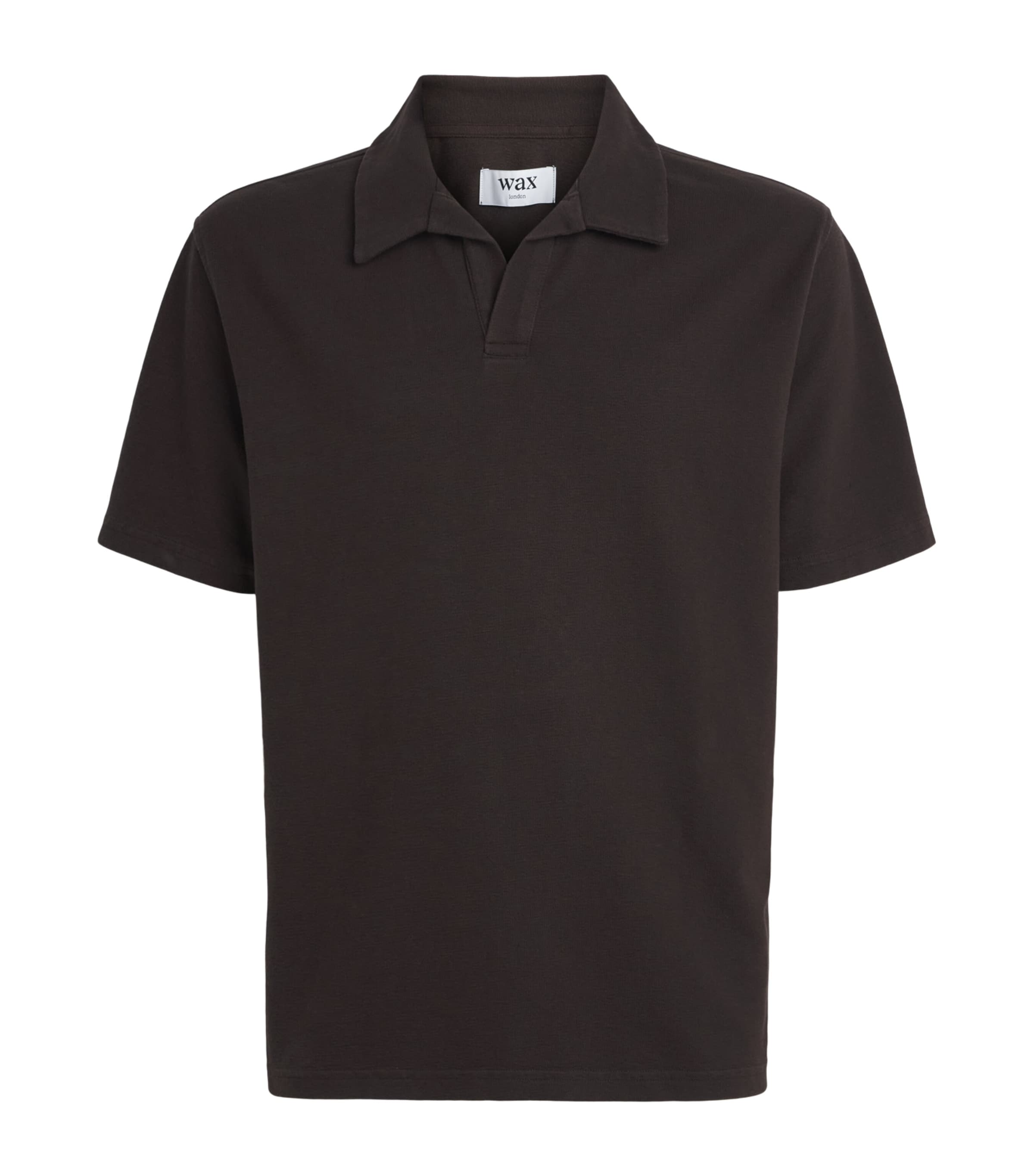 Wax London Mens Organic Cotton Atwood Polo Shirt Dark Brown
