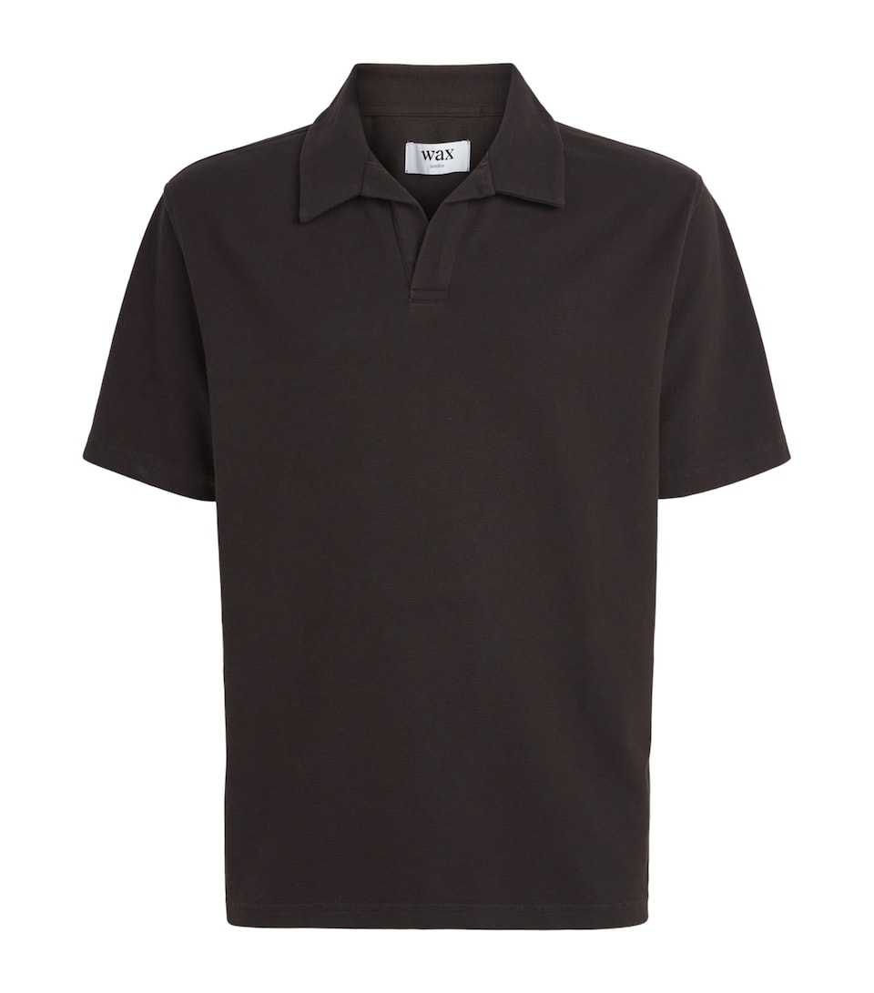 Wax London Mens Organic Cotton Atwood Polo Shirt Dark Brown